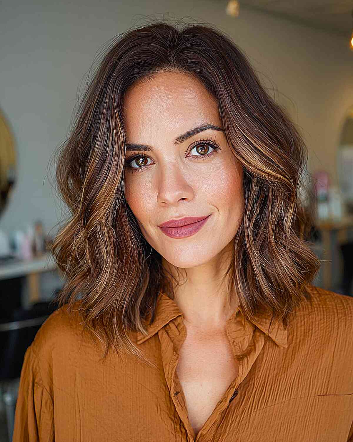 Textured Shoulder-Length Wavy Cut