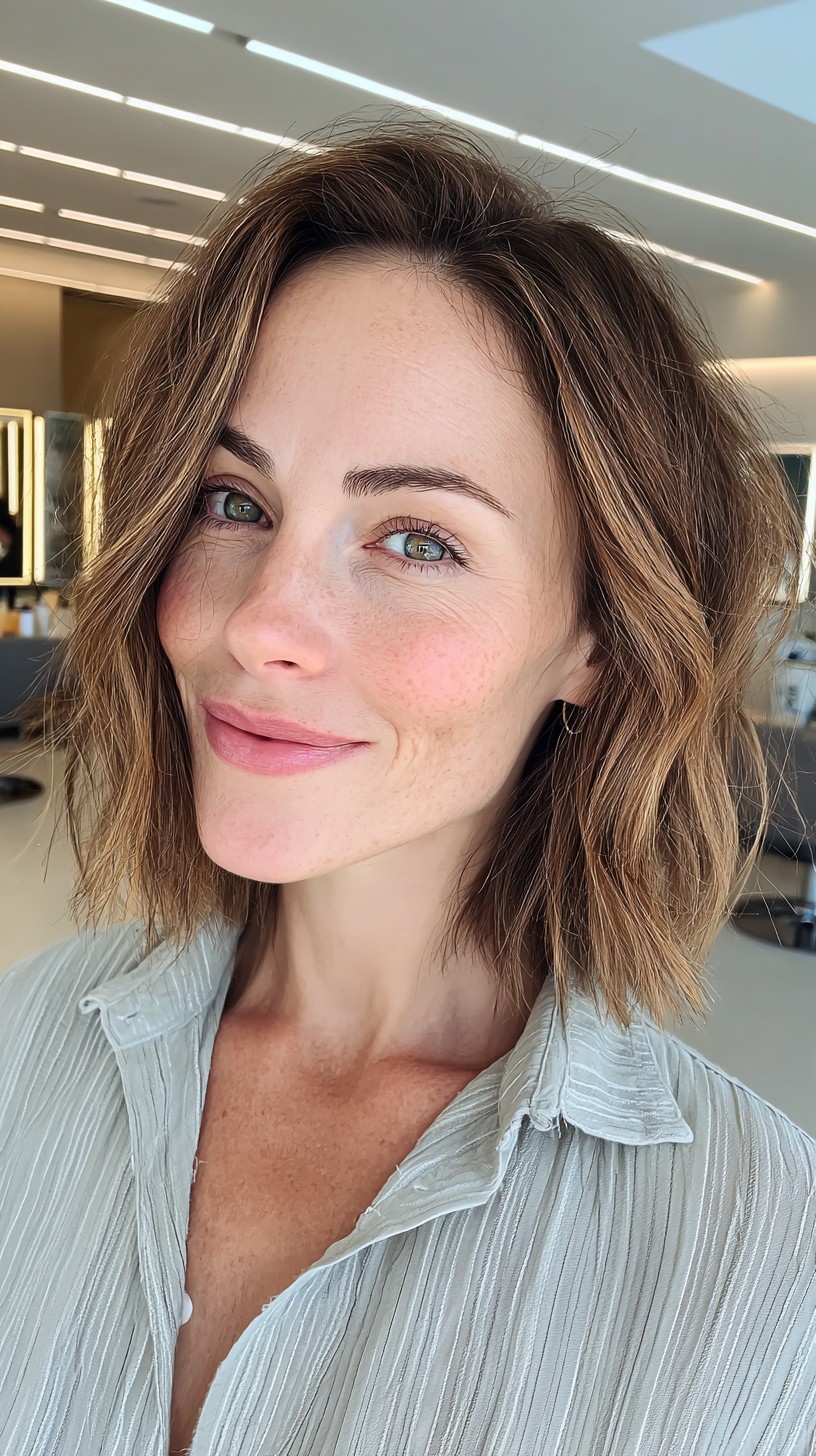 Casual Chestnut Waves with Softly Layered Ends