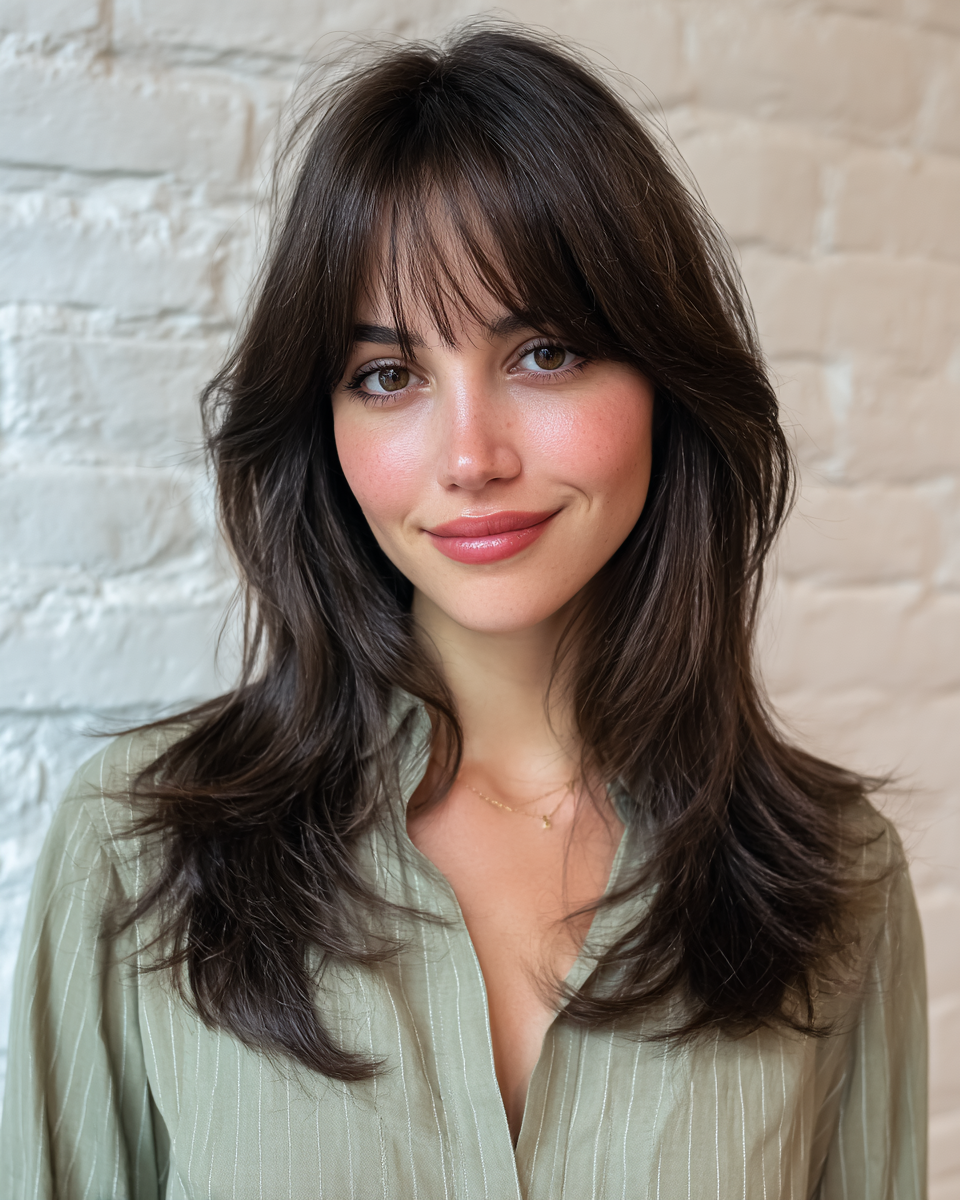 Chic Layered Cut with Soft Bangs