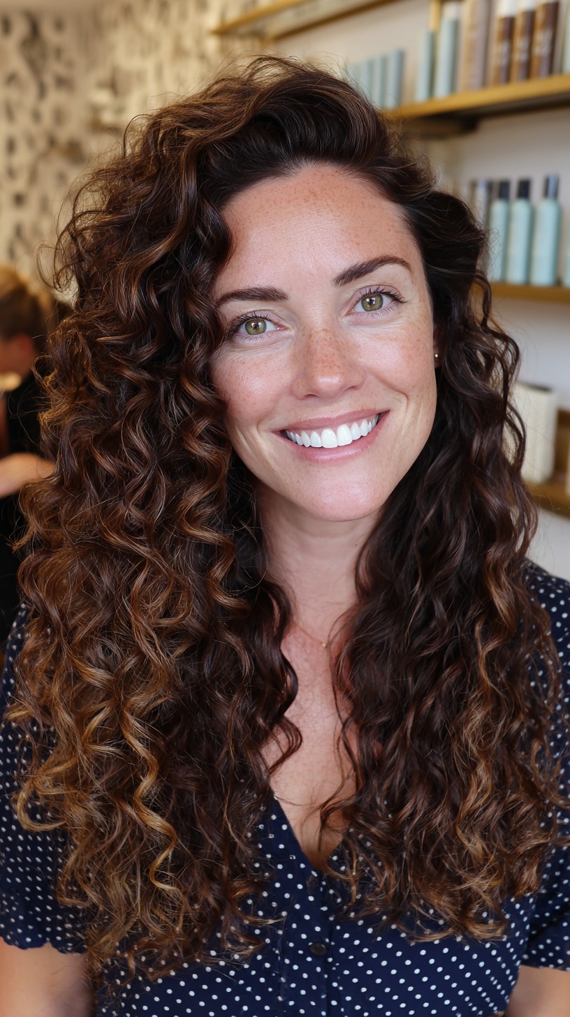 Effortless Brunette Ringlets with Natural Gloss