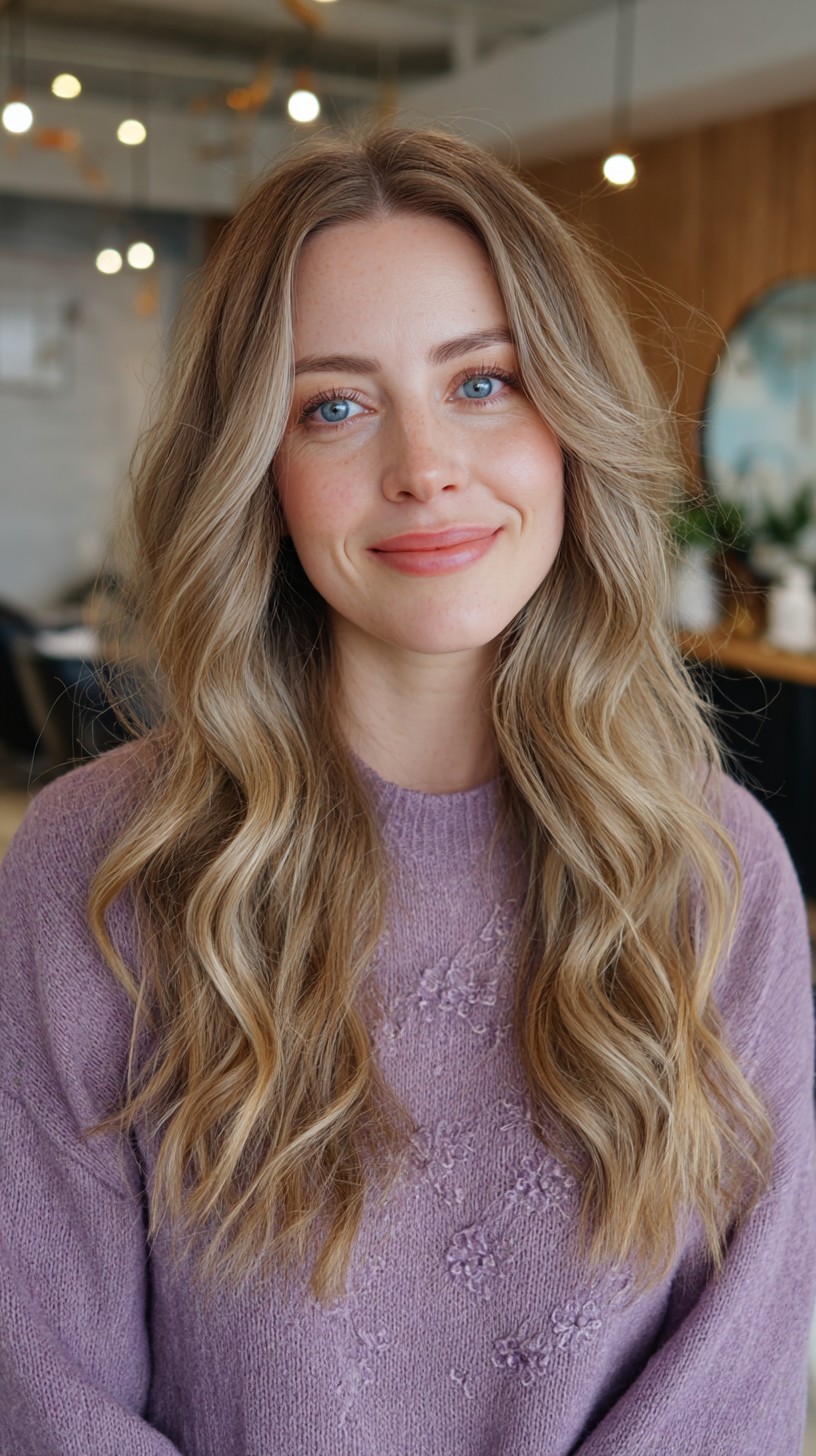 Effortless Sandy Blonde Beach Waves