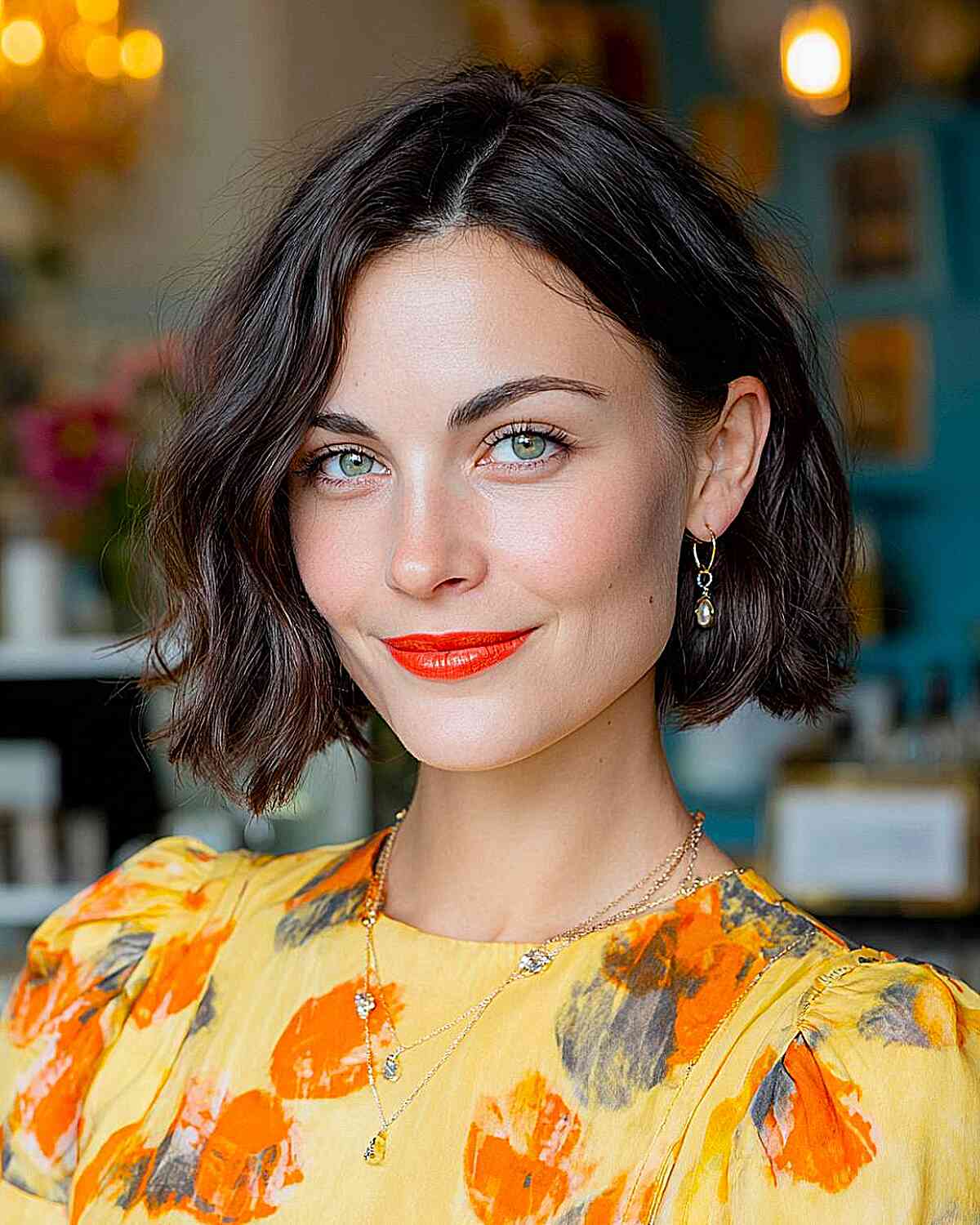 Effortless Wavy Lob with Textured Ends