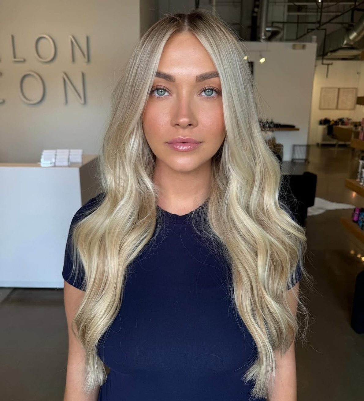 Flowing Sunkissed Blonde Waves with Soft Transition