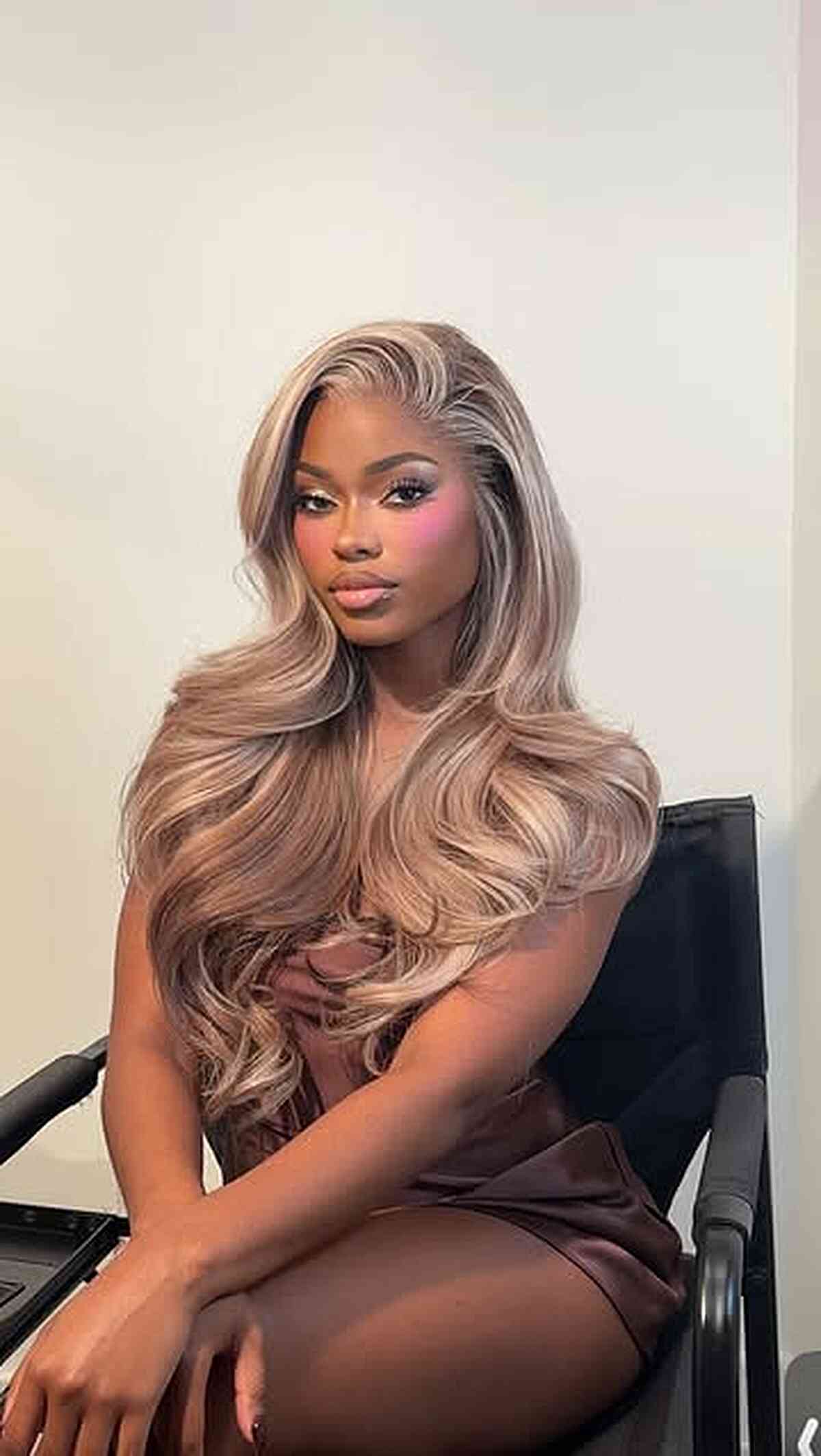 Glamorous Ash Blonde Balayage with Cascading Waves