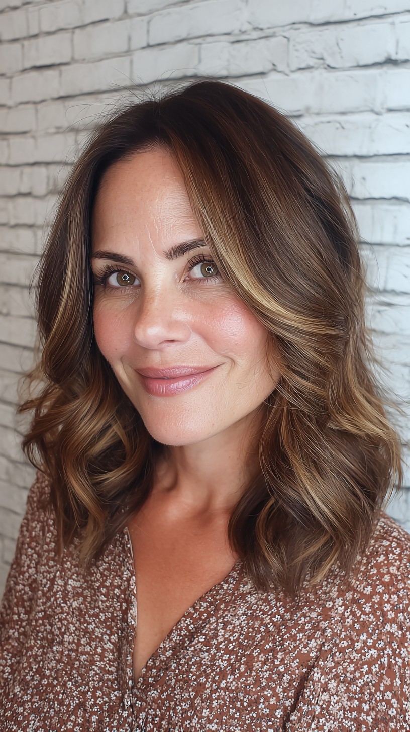 Glossy Tawny Waves with Subtle Layering