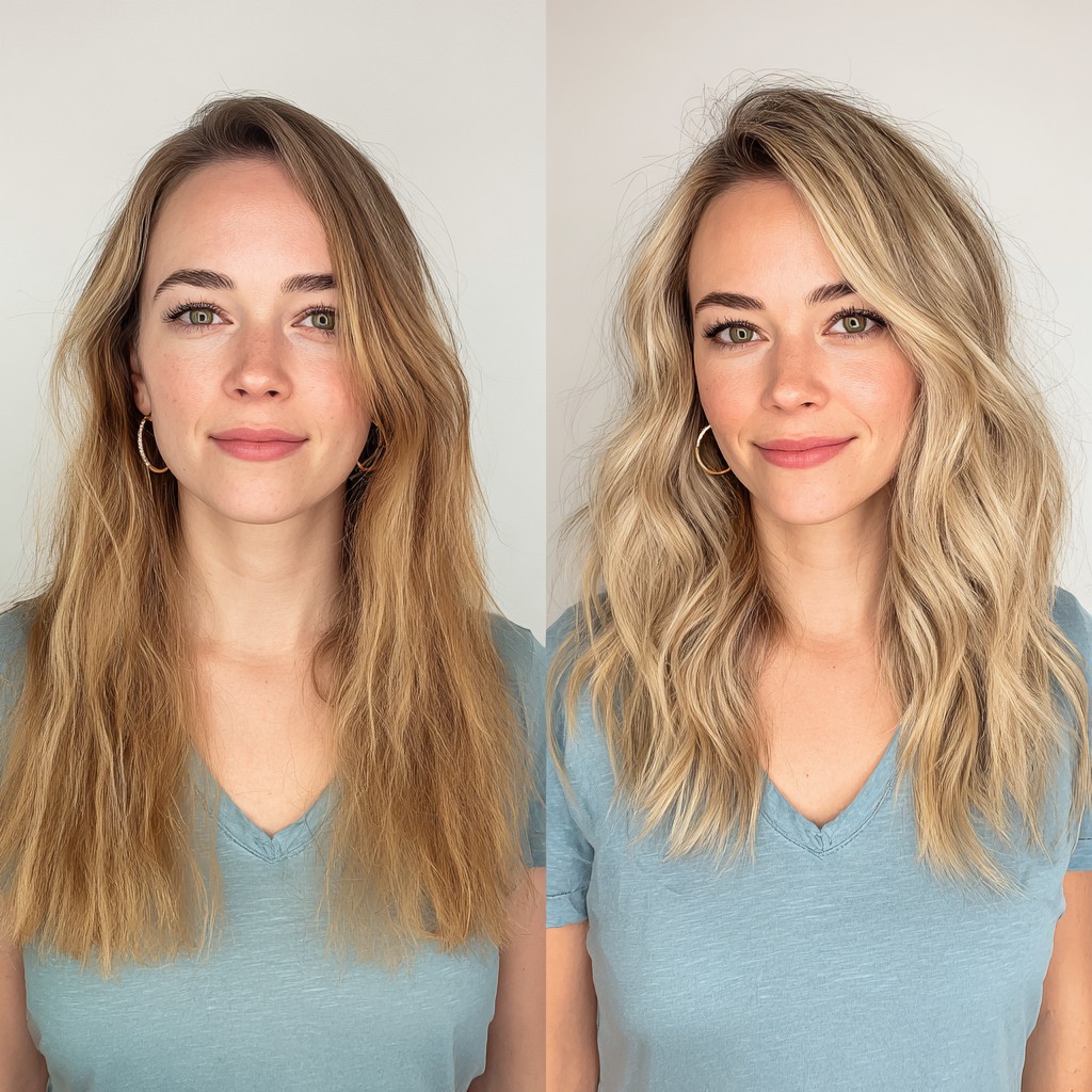 Golden-Blonde Beachy Texture Transformation