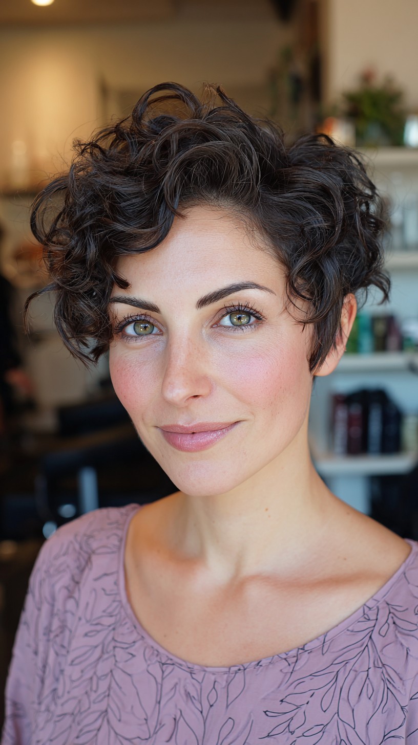 Lively Espresso Layered Pixie with Subtle Highlights