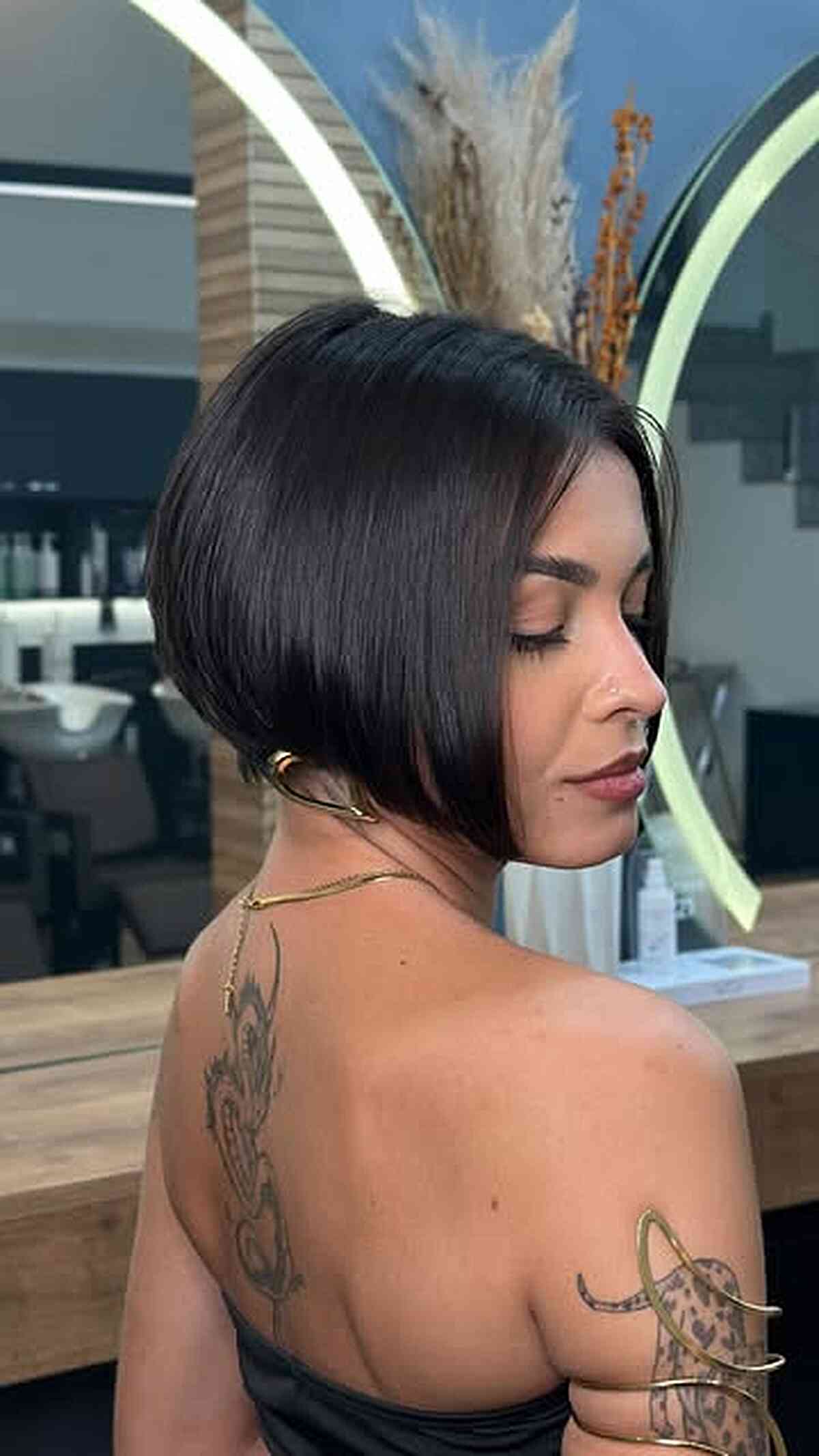 Modern Short Angled Bob with Sleek Finish