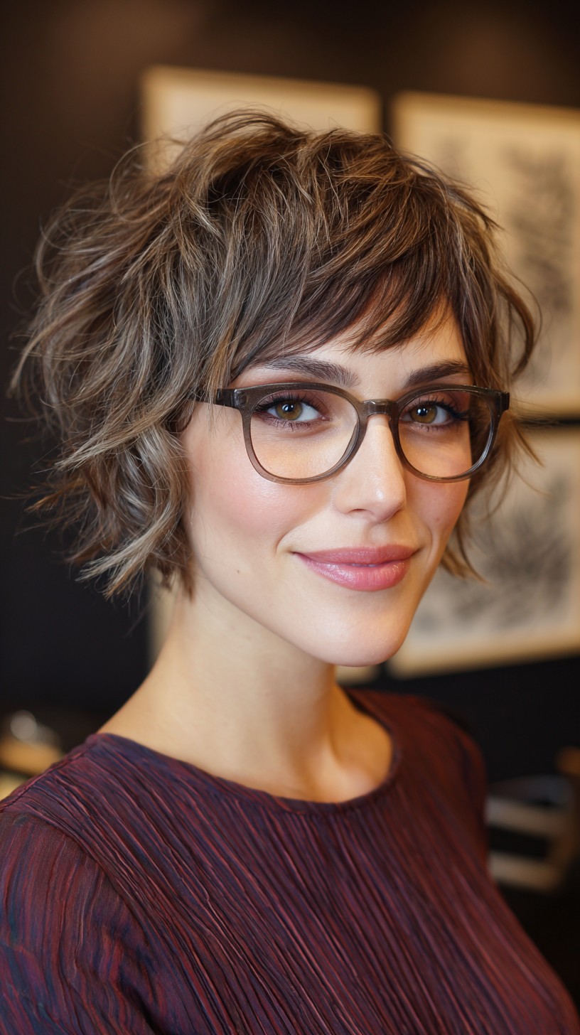 Modern Textured Choppy Bob with Soft Bangs