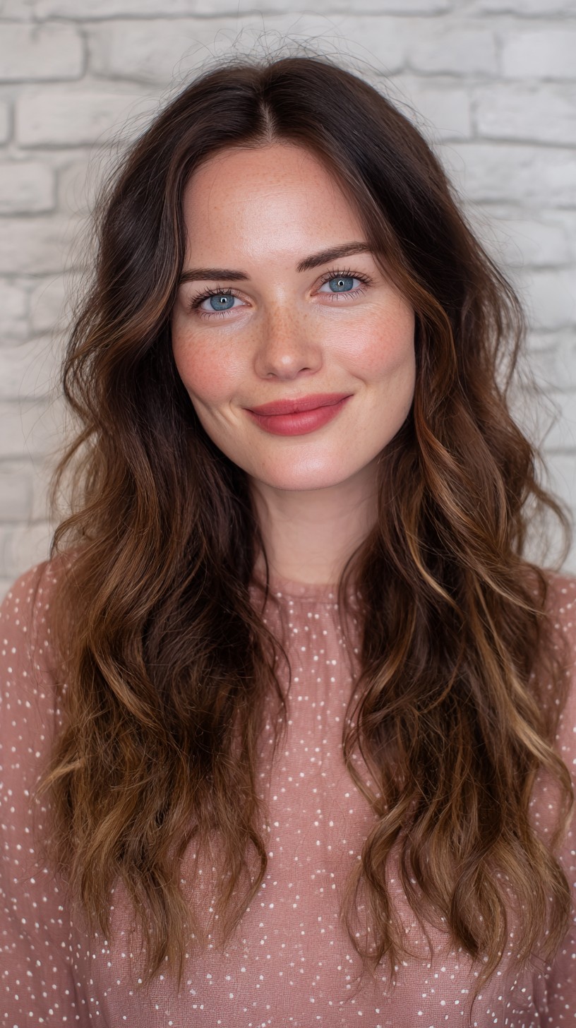 Rich Walnut Tousled Waves with Seamless Layers