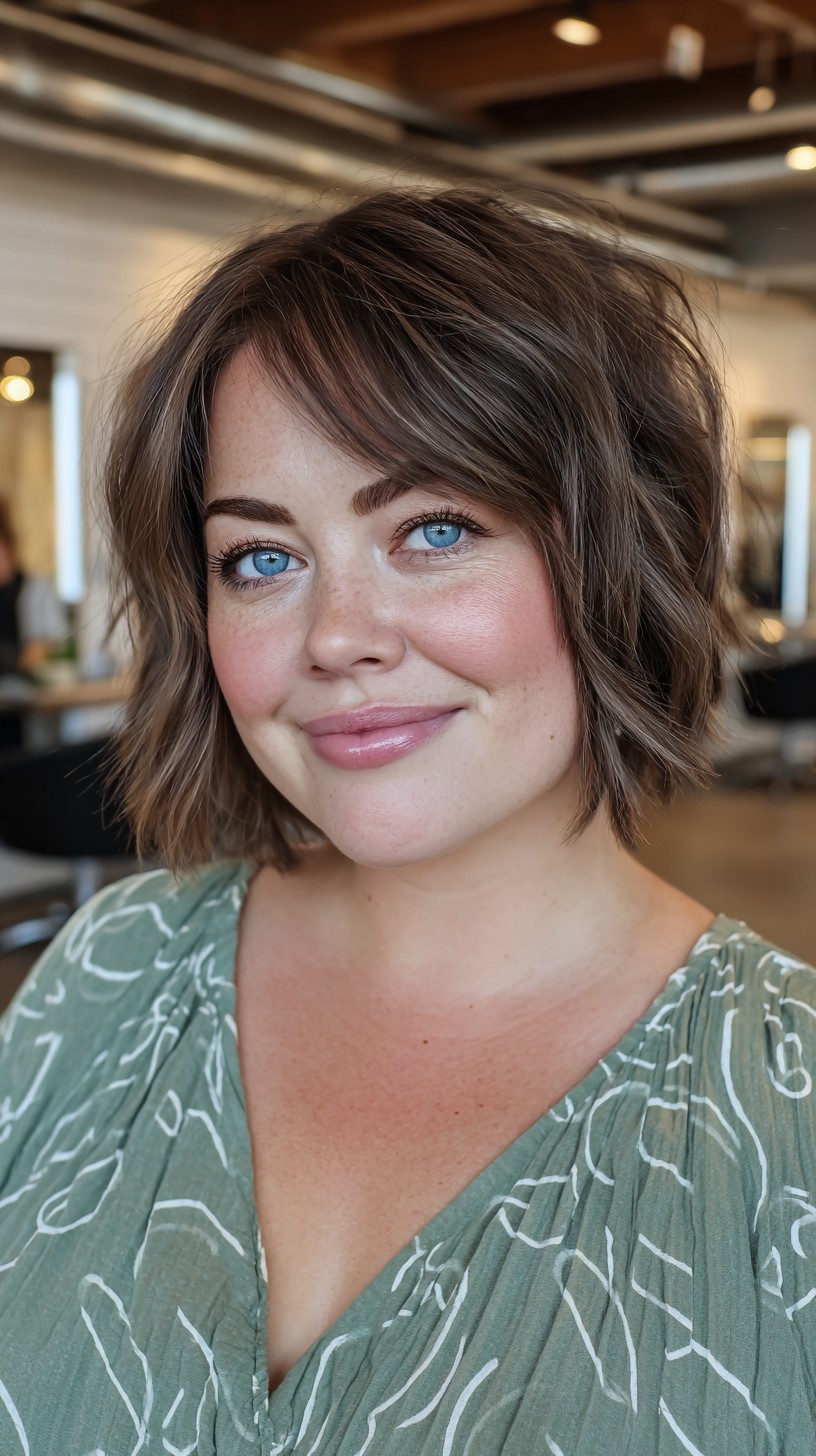 Soft Brunette Bob with Natural Waves