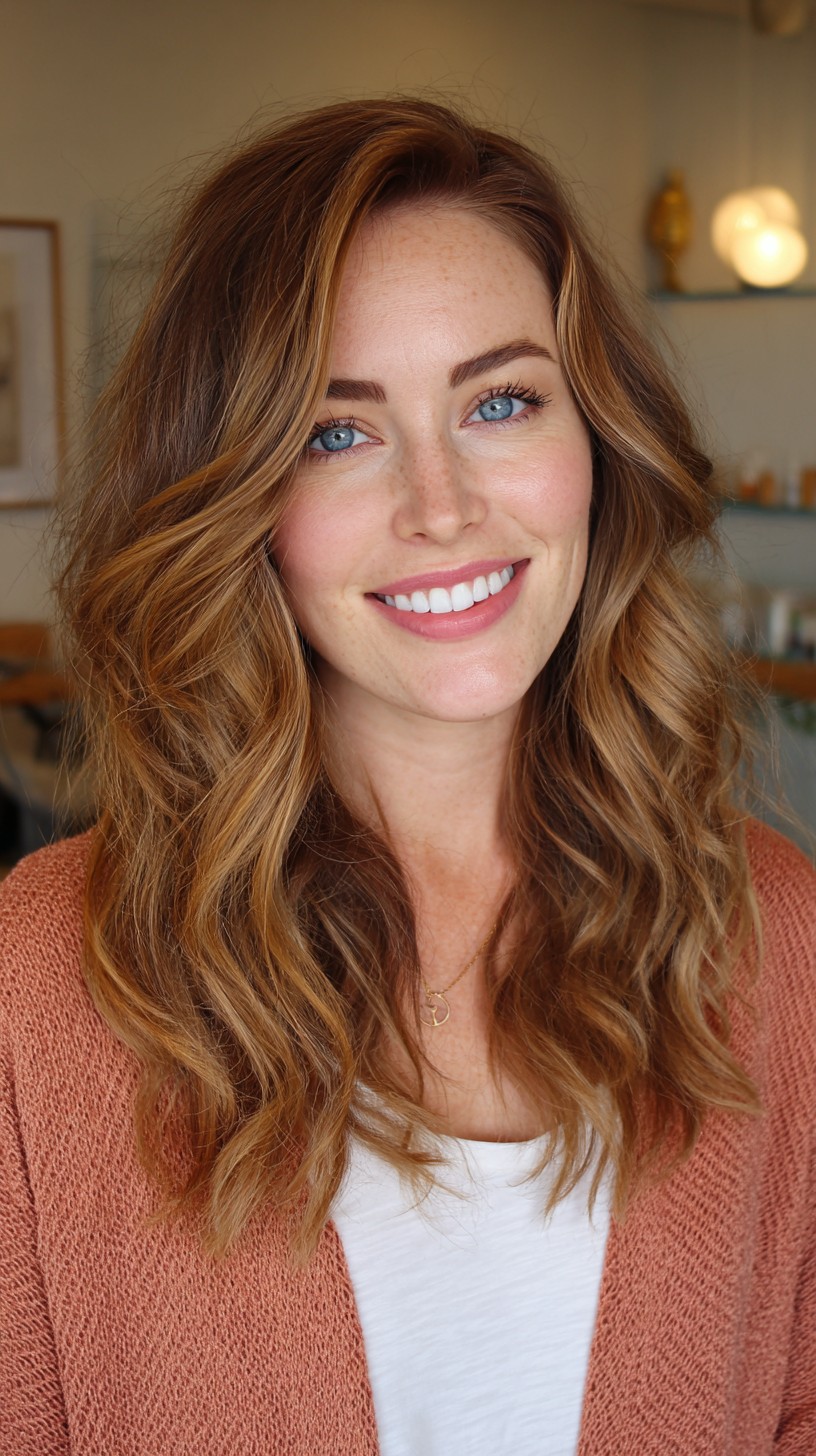 Soft Caramel Waves with Subtle Layering
