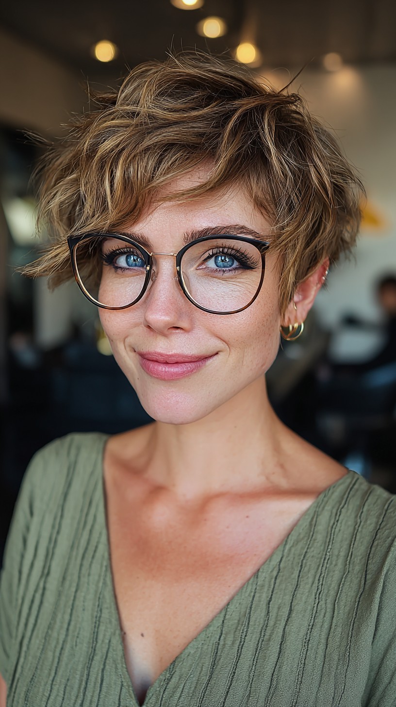 Textured Ash Blonde Pixie with Side Sweep