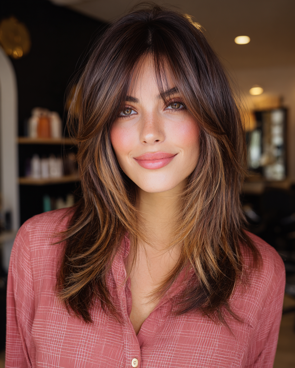 Textured Mid-Length Cut with Face-Framing Layers