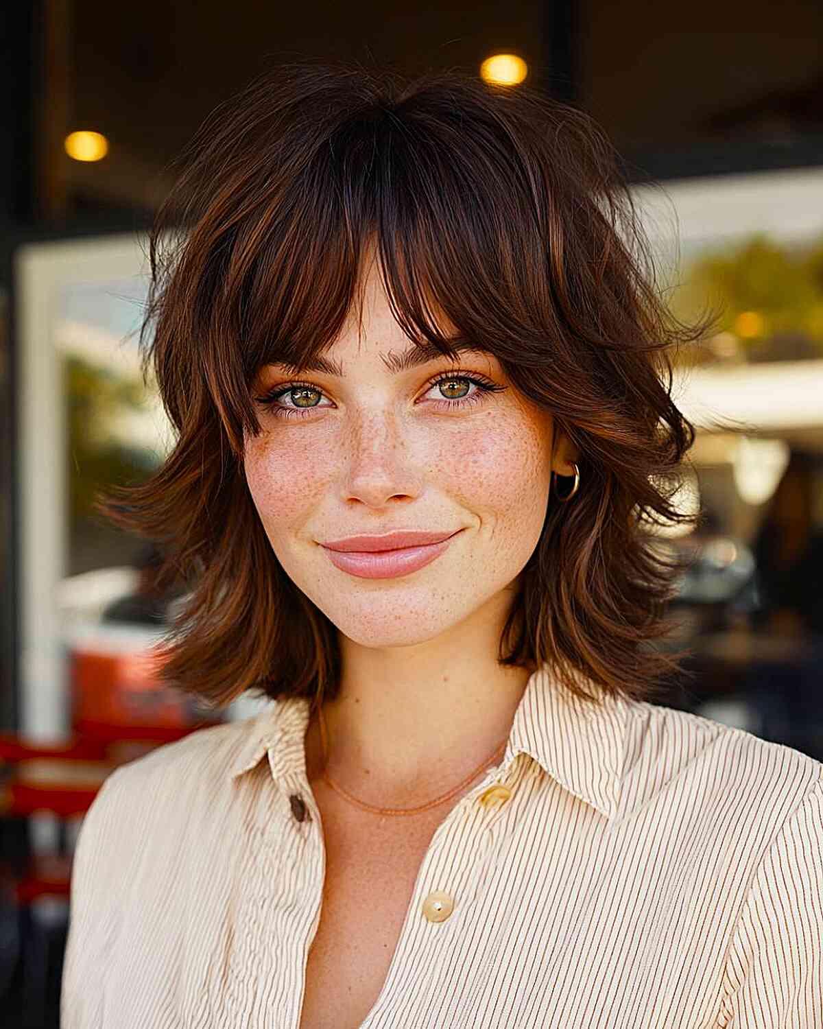 Textured Wolf Cut with Soft Bangs