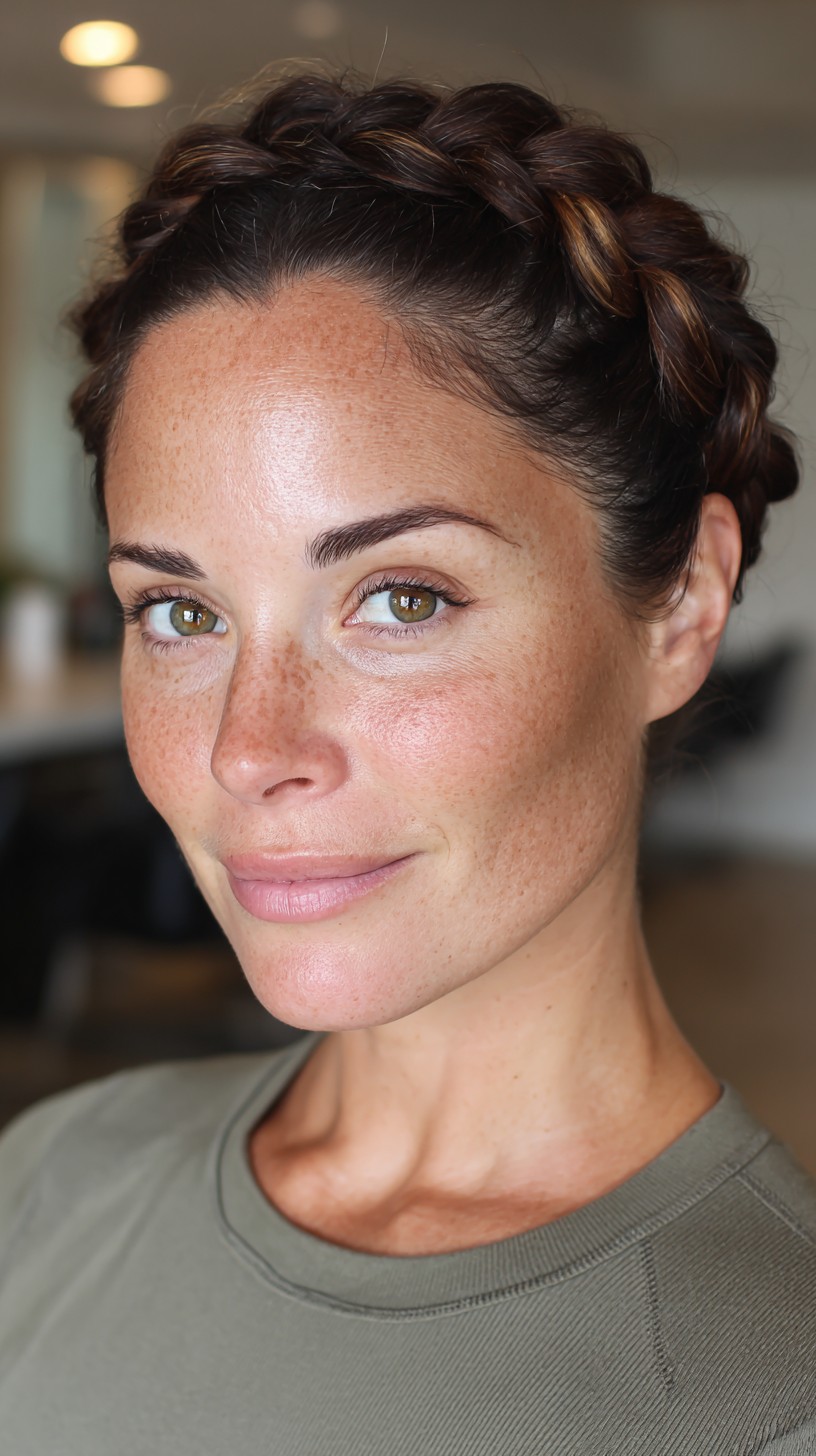 Charming Braided Crown for Natural Brunettes