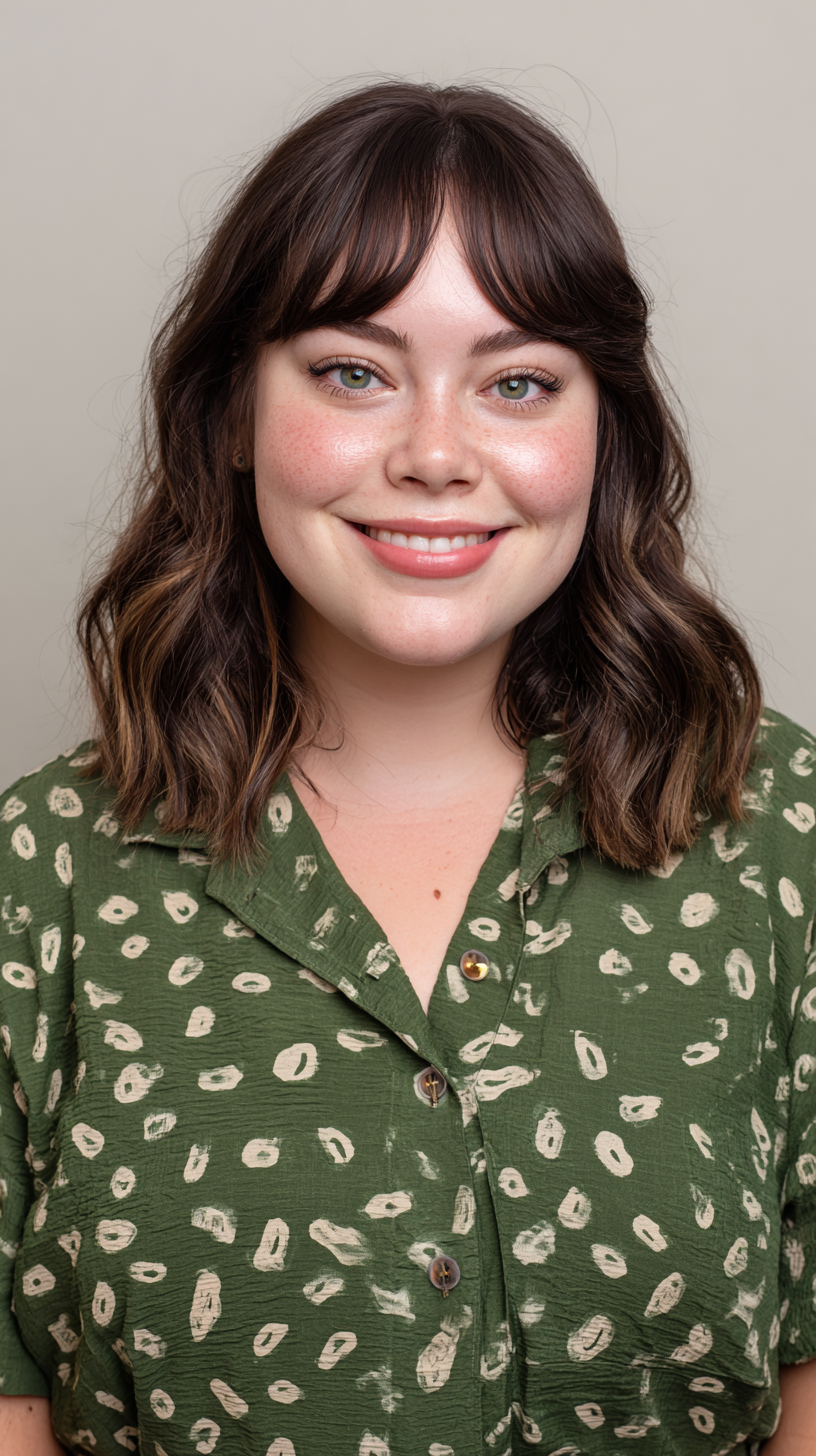 Chic Wavy Lob with Soft Fringe