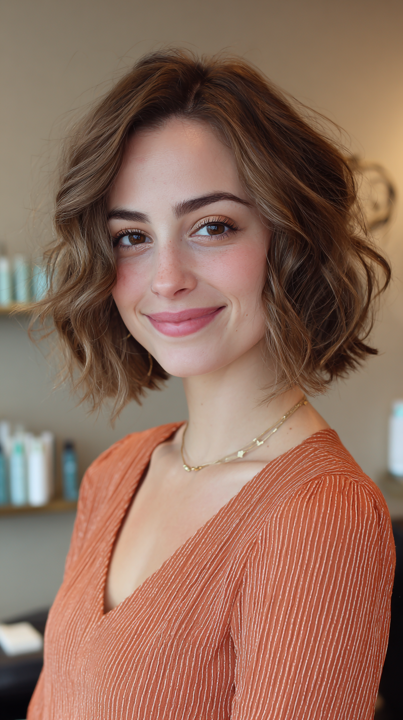 Effortlessly Chic Textured Lob with Soft Waves