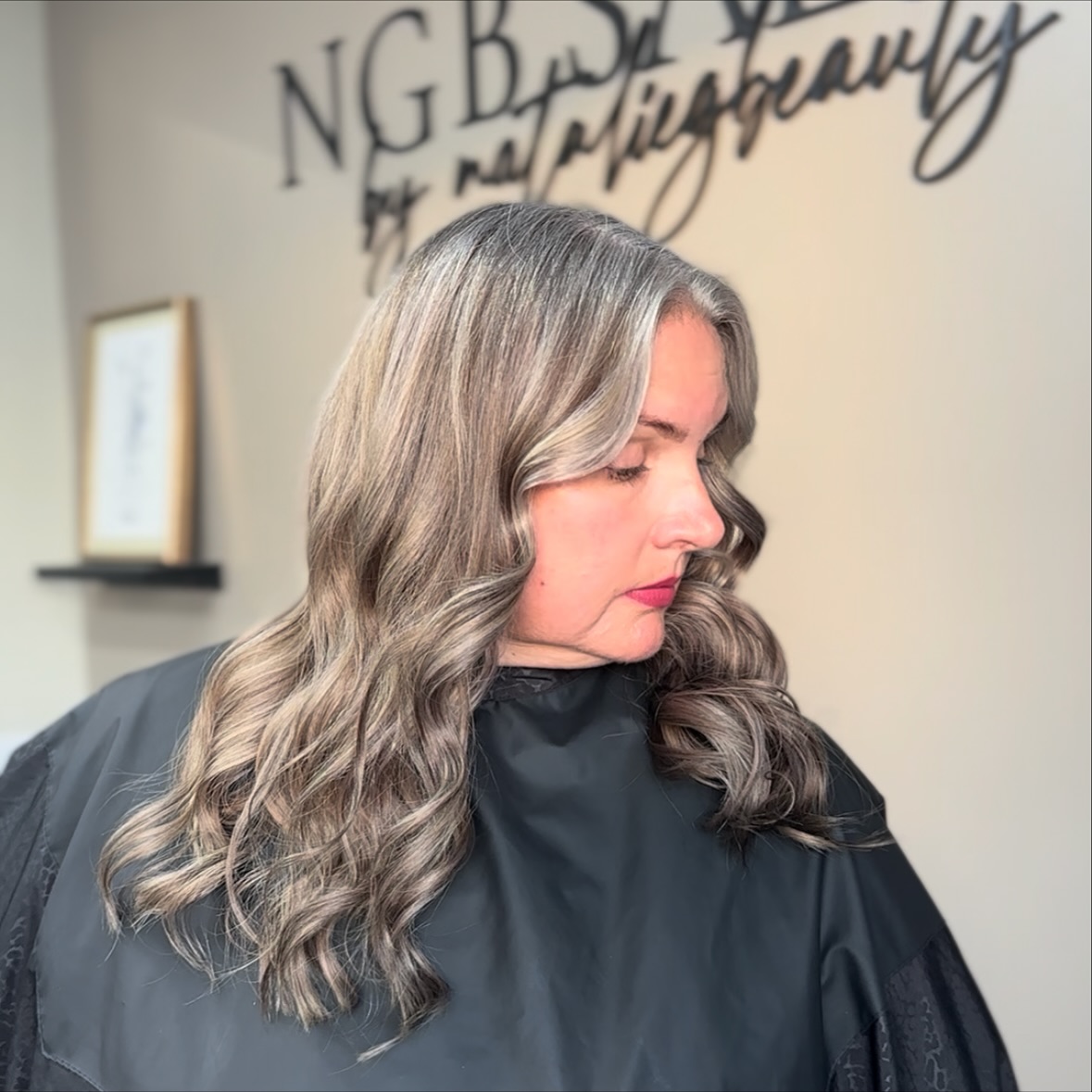 Graceful Gray Cascading Curls