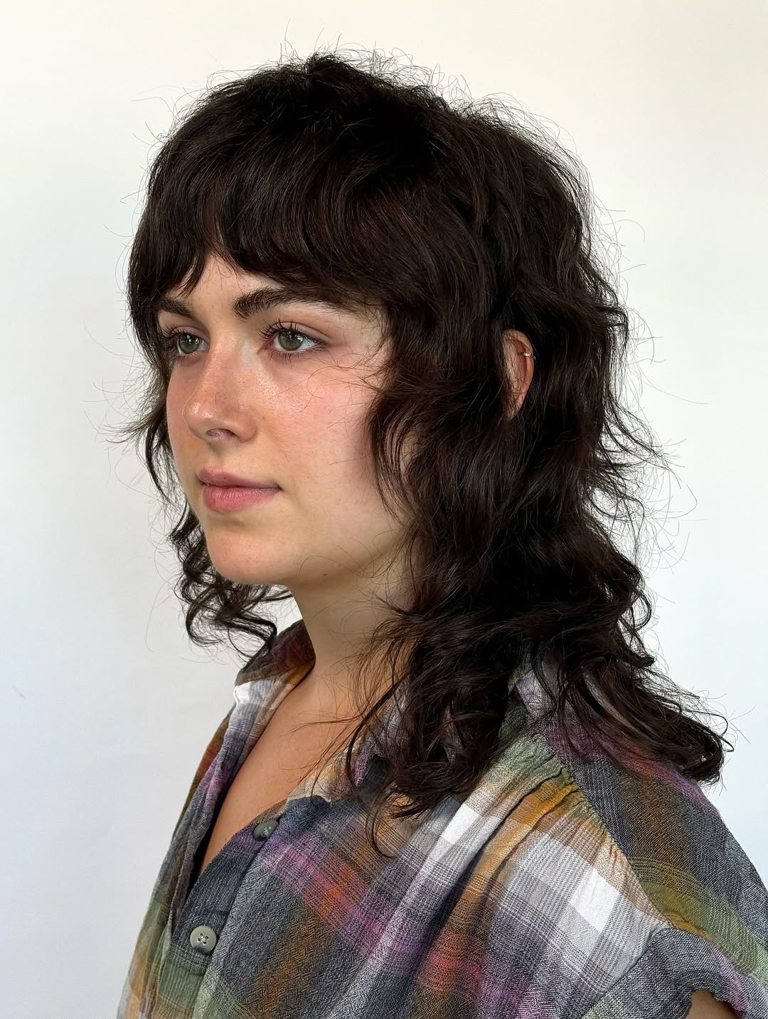 Naturally Tousled Espresso Wavy Mullet