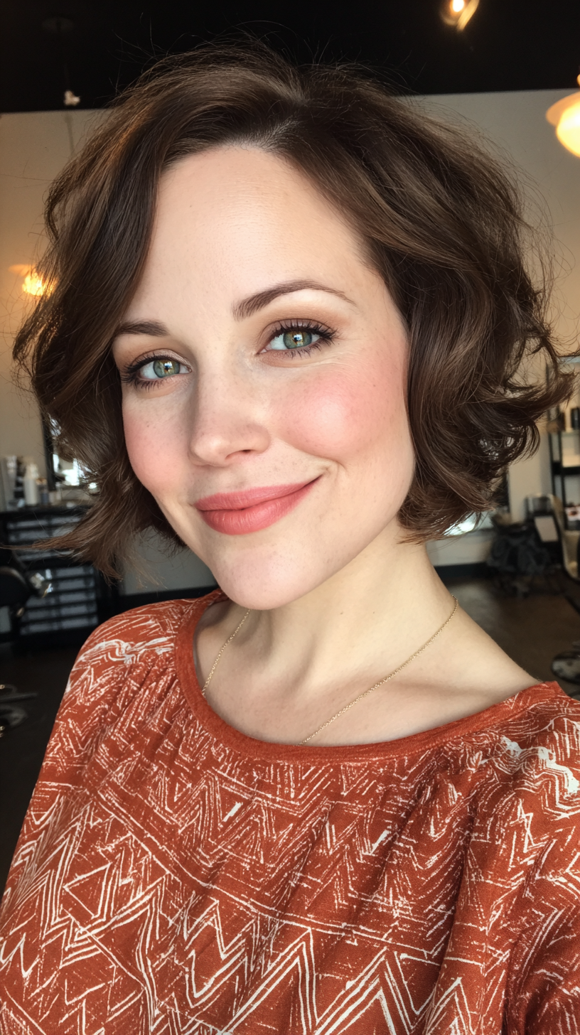 Playful Curly Bob with Soft Volume