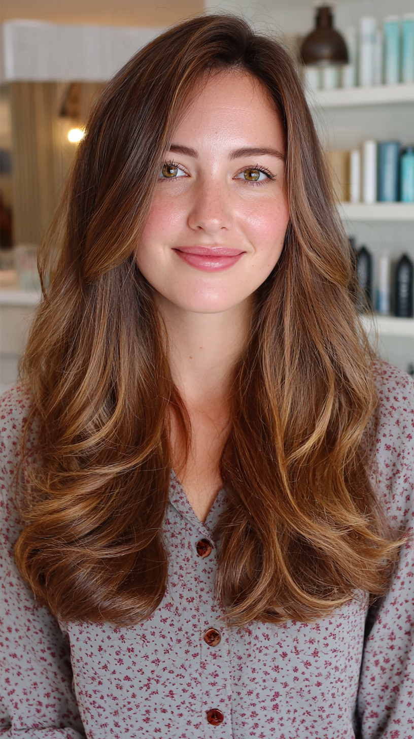 Radiant Long Layers with Subtle Highlights