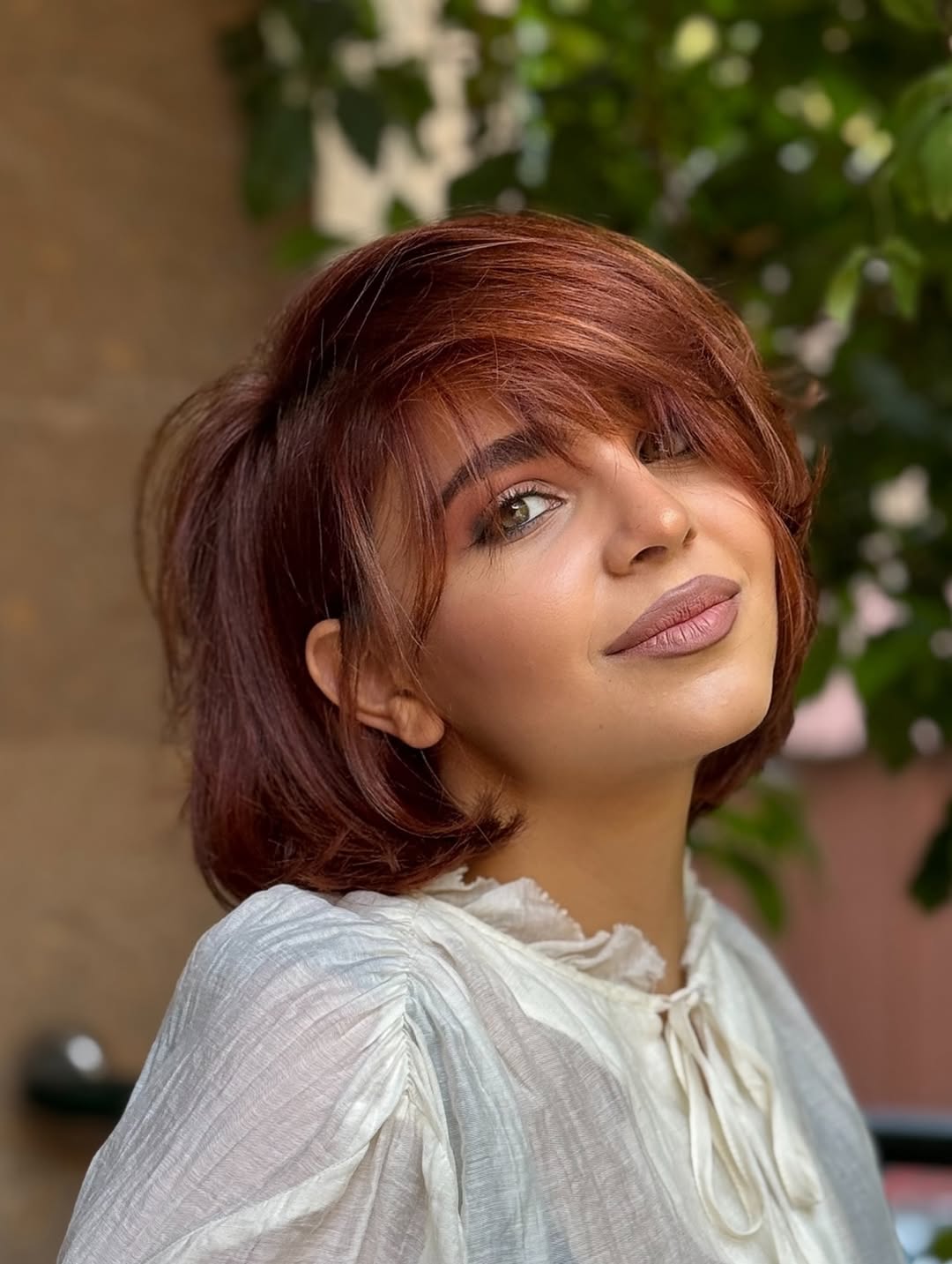 Rich Auburn Bob with Soft Waves