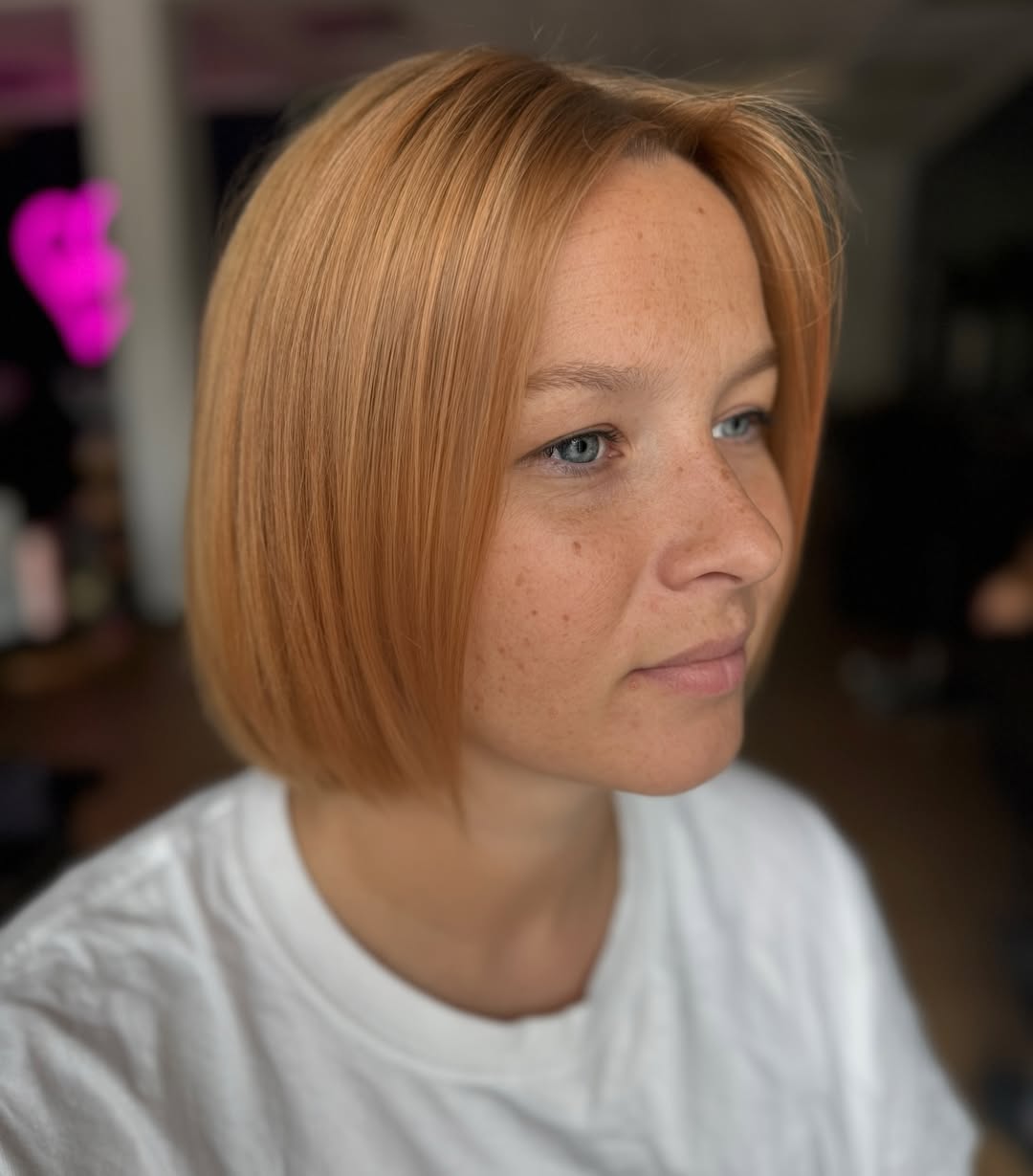 Soft Copper Bob with Gentle Inward Curl