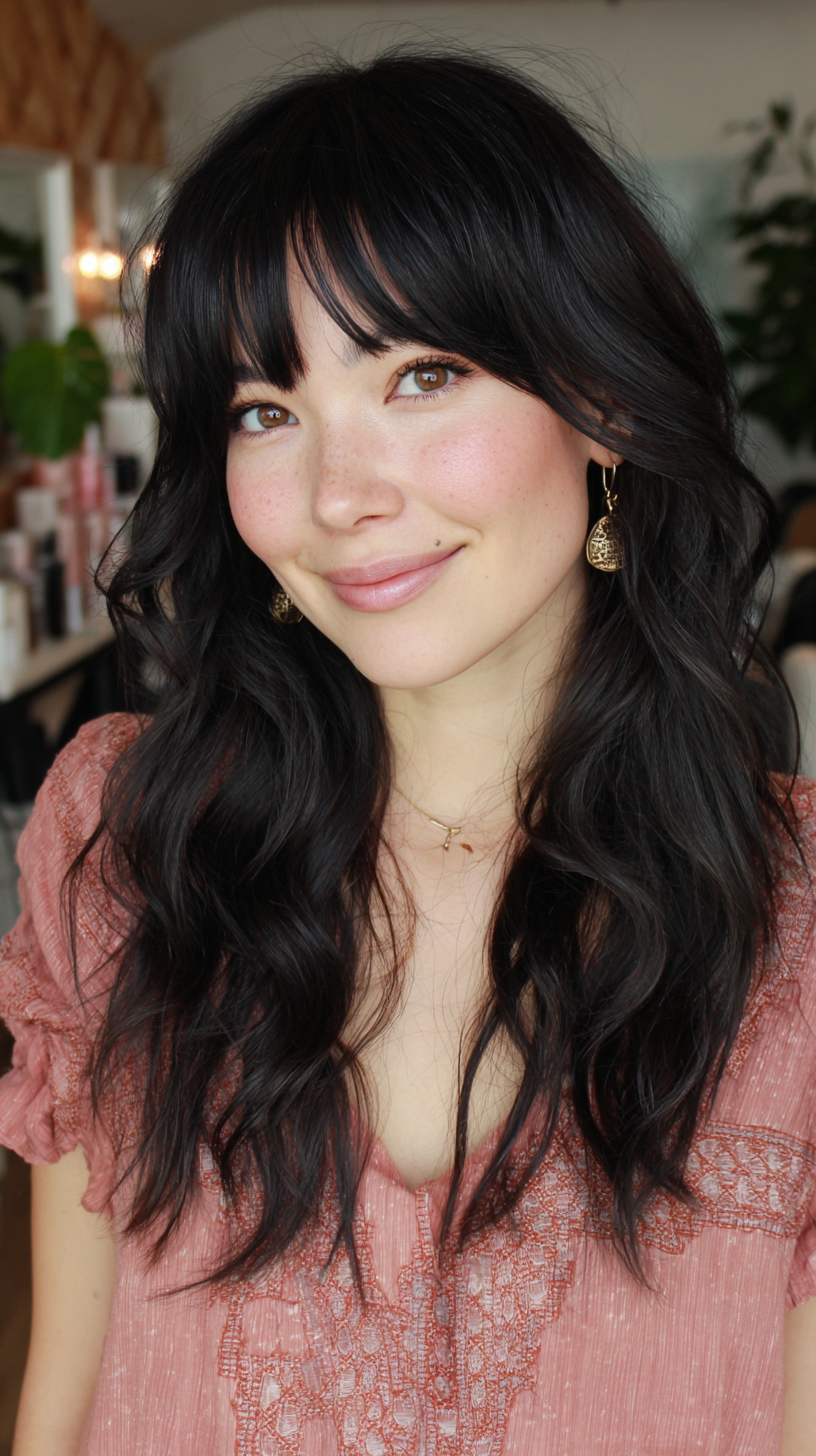 Softly Layered Long Haircut with Face-Framing Bangs