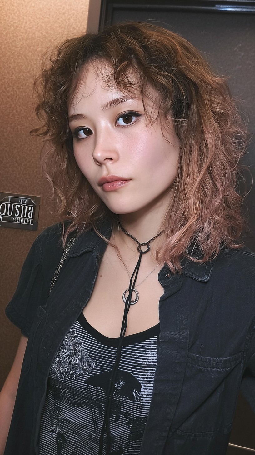 Textured Copper Bob with Loose Waves