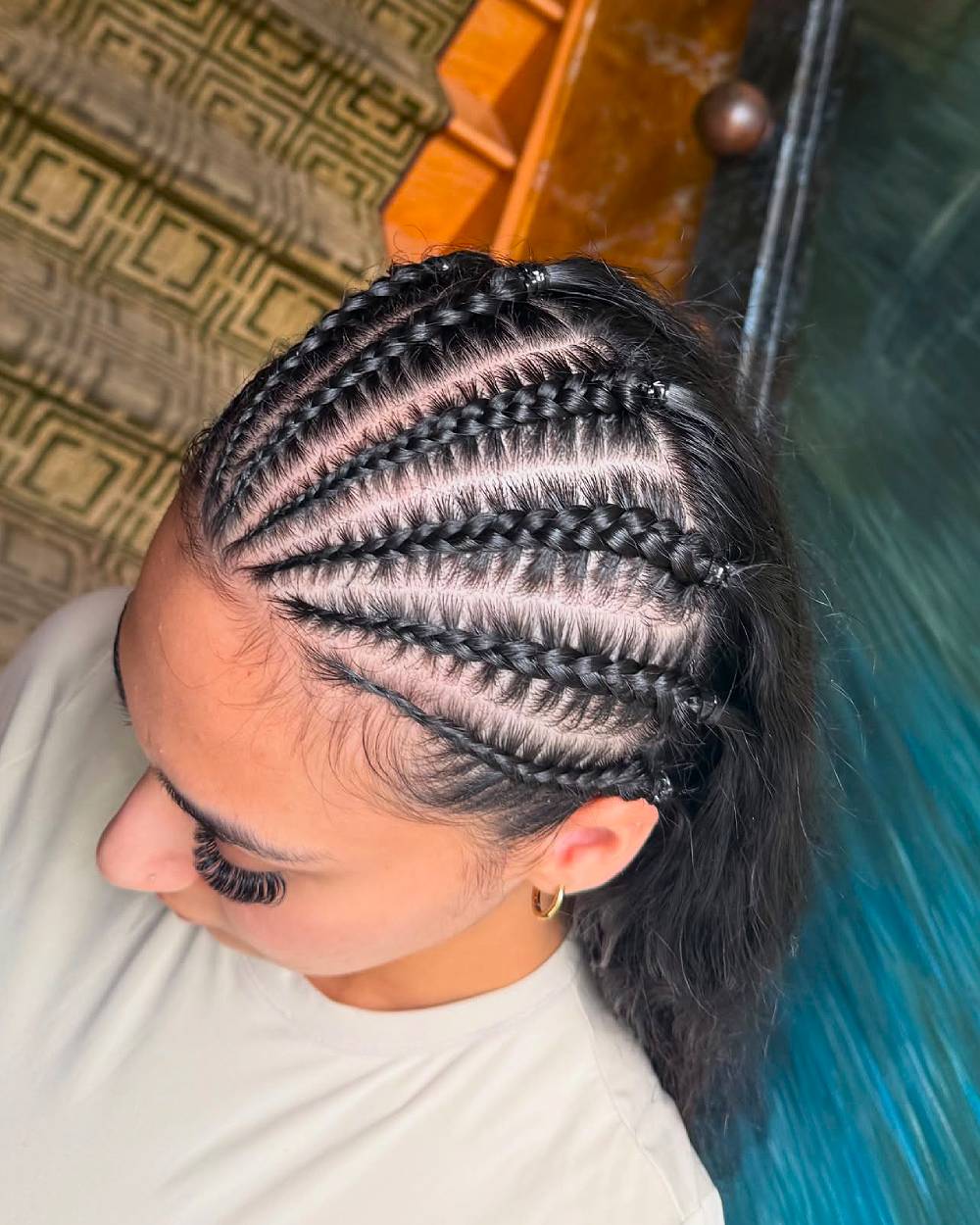 Creative Braided Updo with Loose Curls