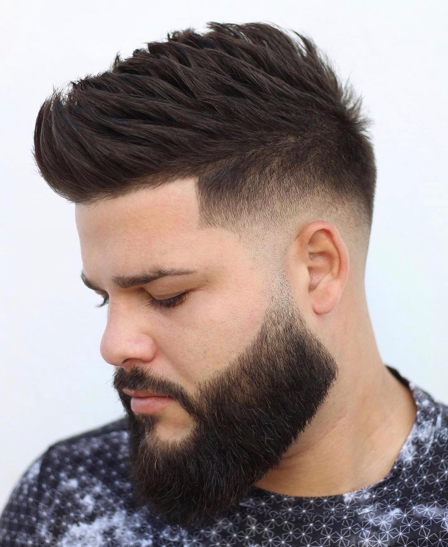 Dynamic Textured Pompadour with Smooth Fade