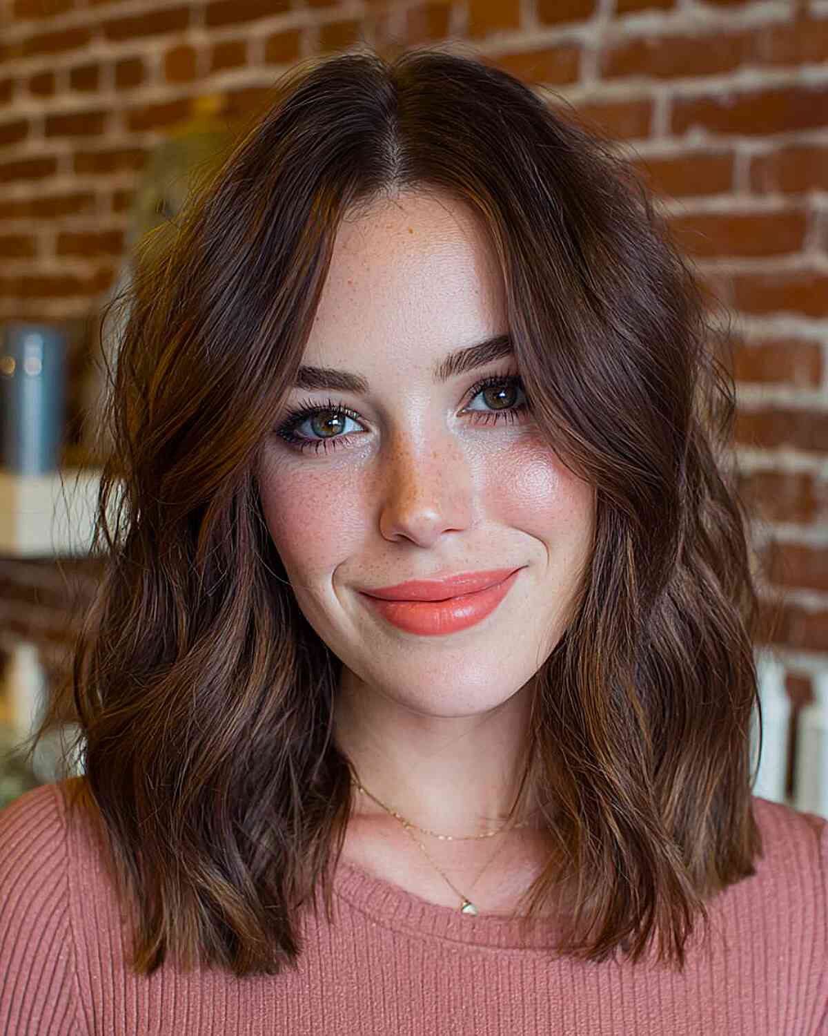 Effortlessly Textured Long Bob with Soft Waves