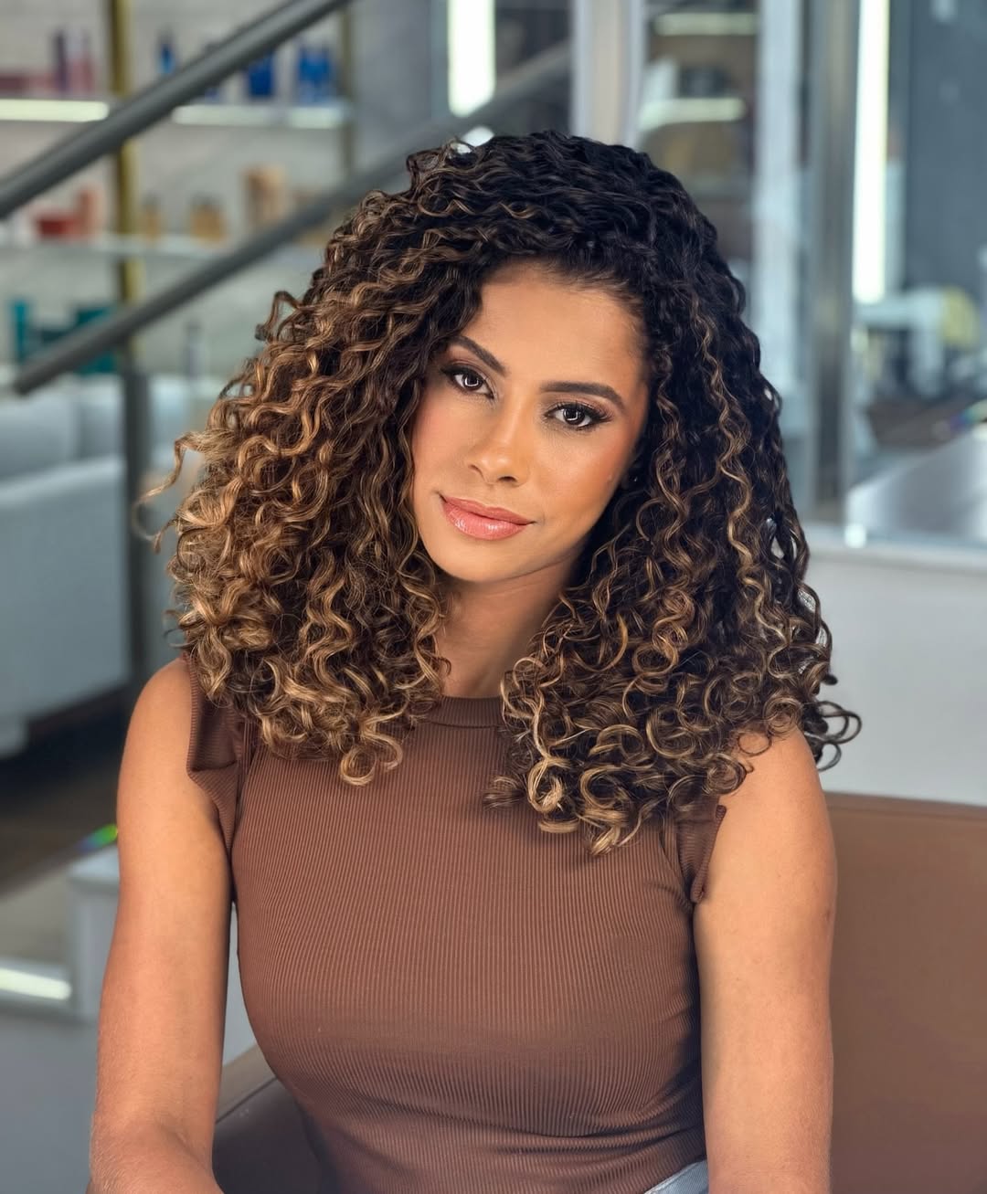 Glamorous Caramel Cascade Curls