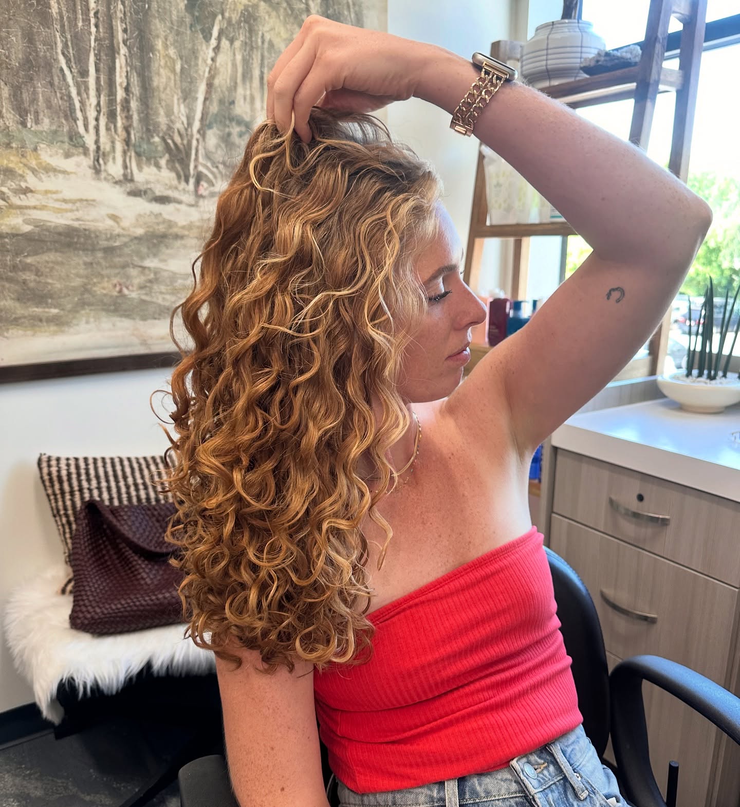 Golden Spiral Curls with Subtle Layering