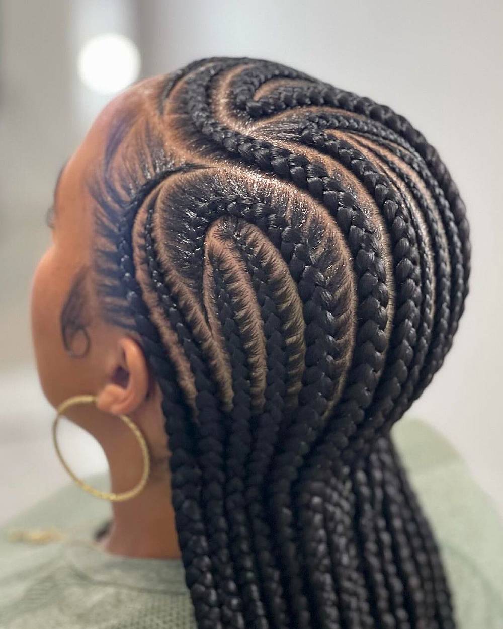 Intricate Cornrow Braids with Twisted Patterns