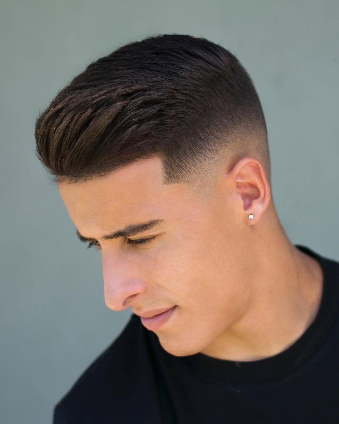 Sleek Deep-Parted Brush-Up with Low Fade