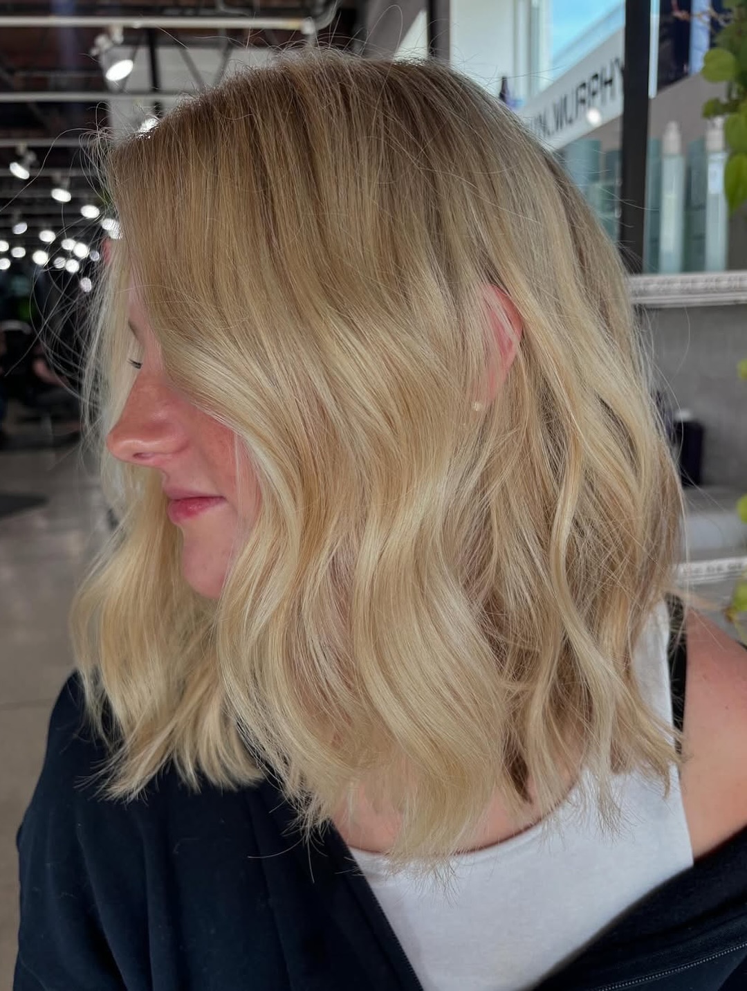 Soft Blonde Waves with Seamless Layering