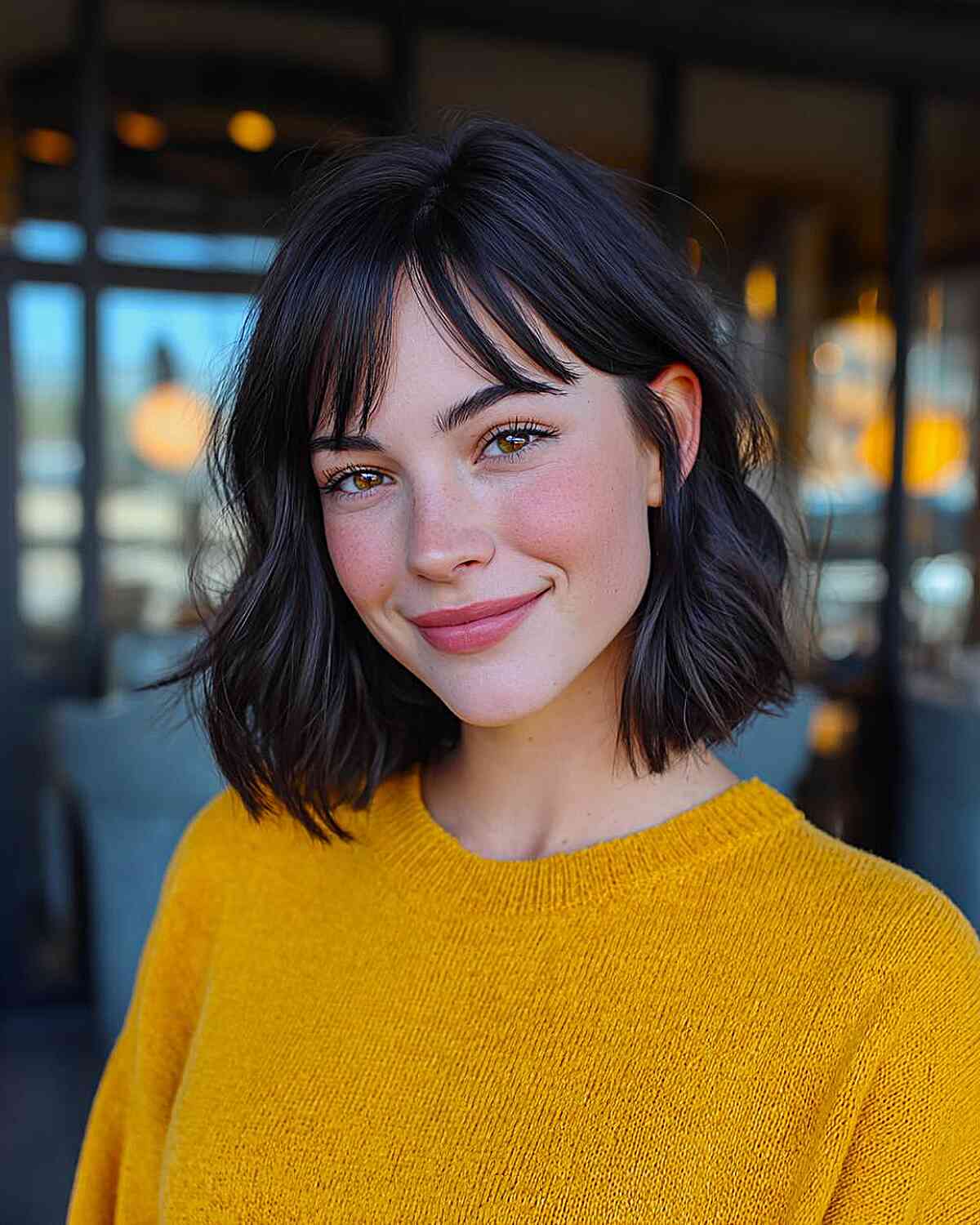Textured Bob with Soft Bangs