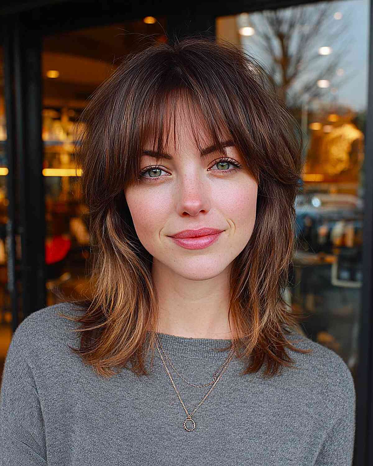 Trendy Modern Mullet with Soft Bangs