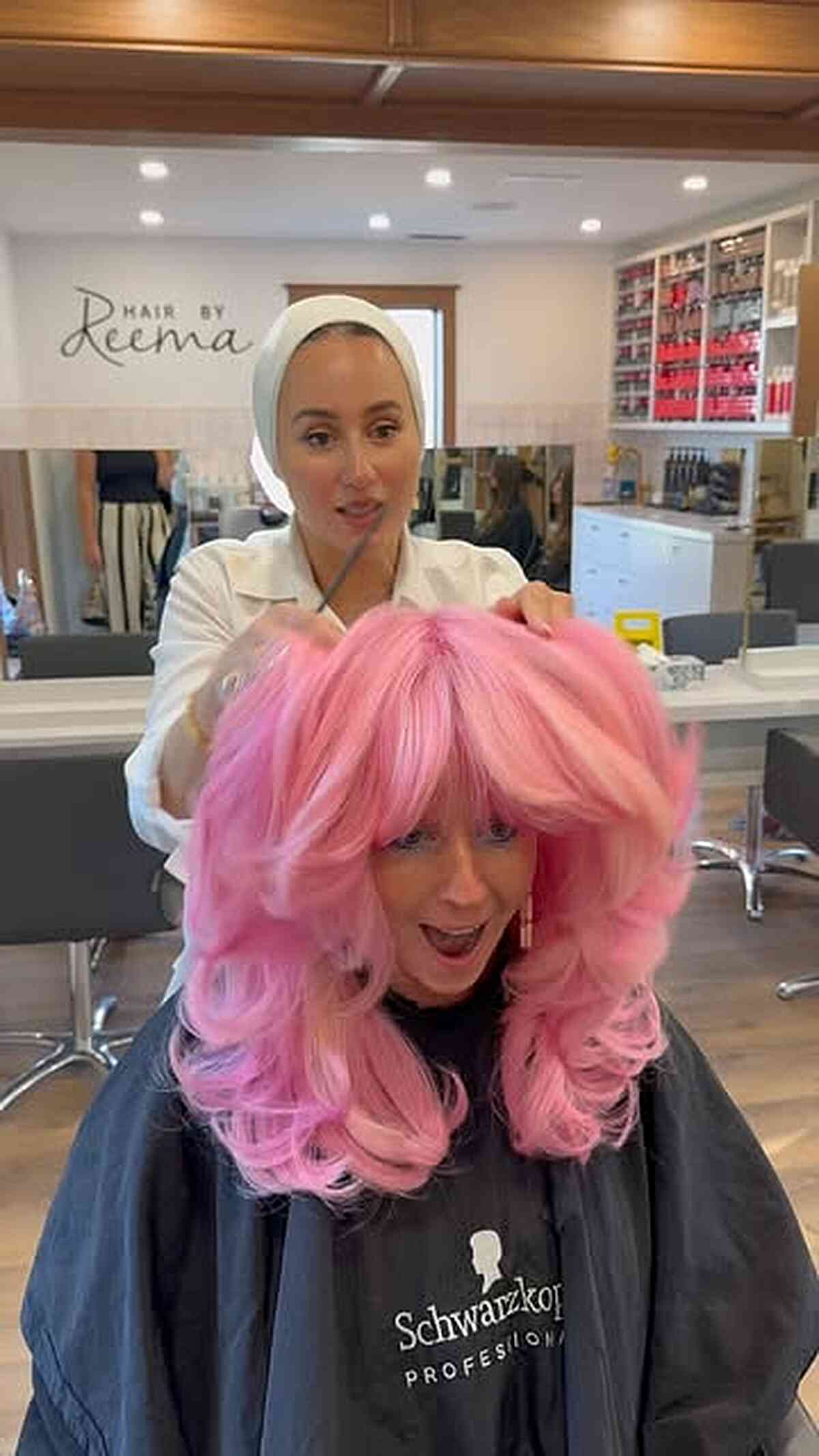 Bold Shaggy Cut with Vibrant Pink Layers