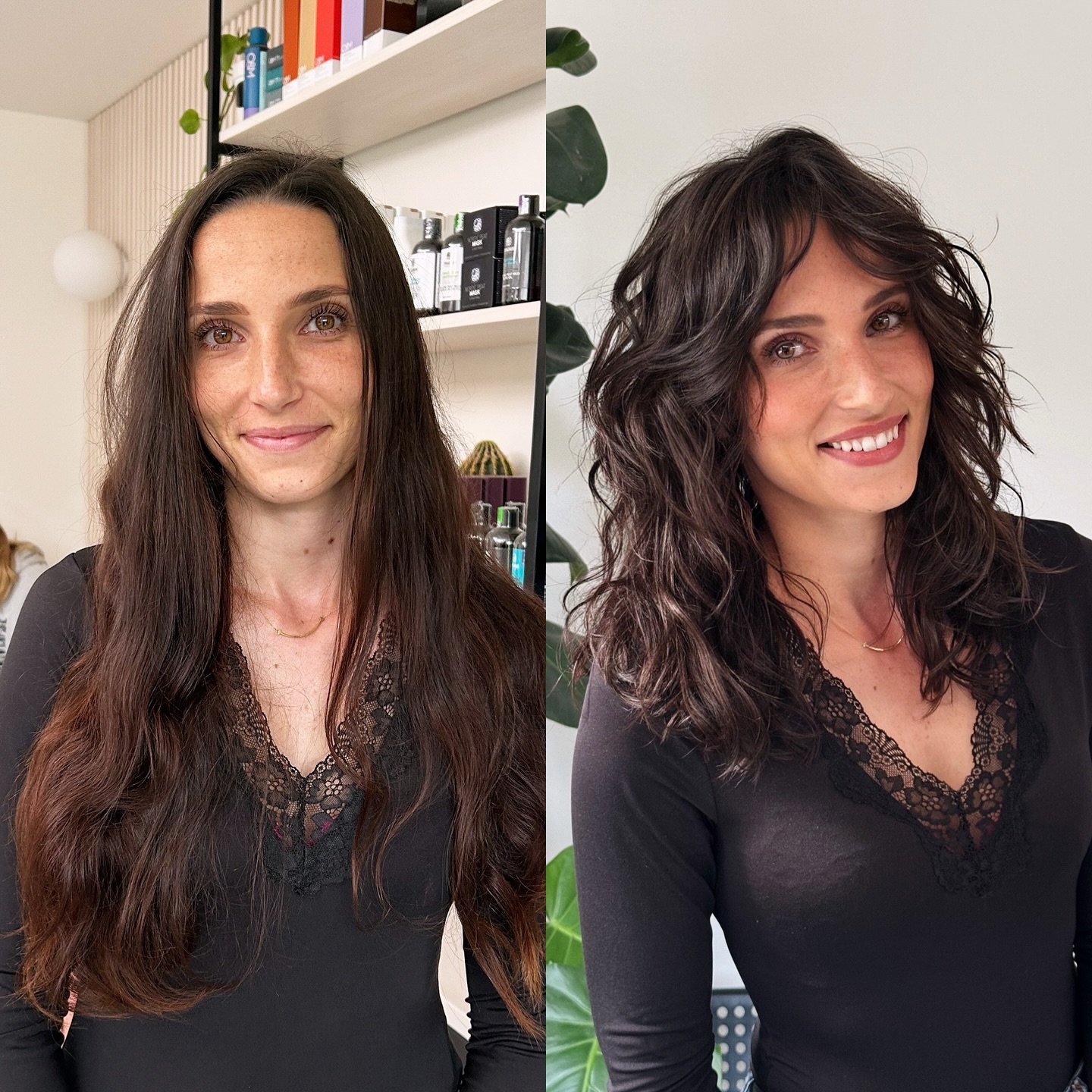 Chic Textured Medium Length Wavy Haircut