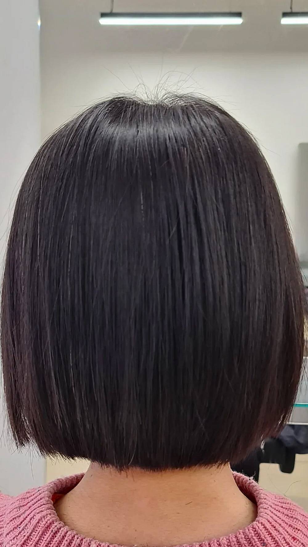 Sleek Dark Bob with Subtle Texture