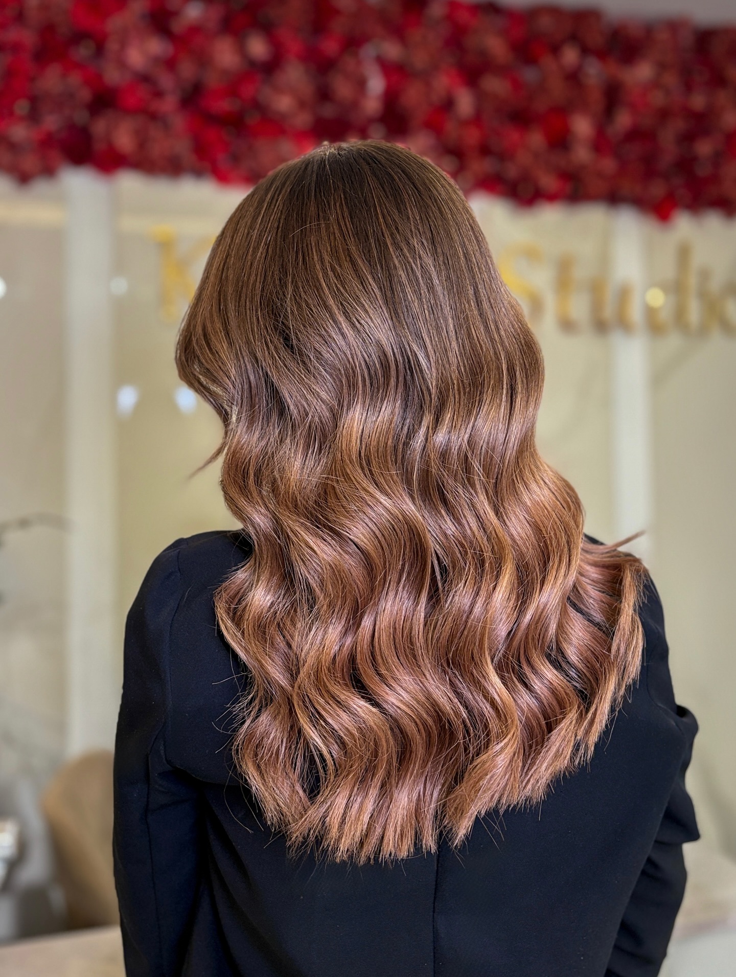 Soft Rose Gold Waves with Natural Texture