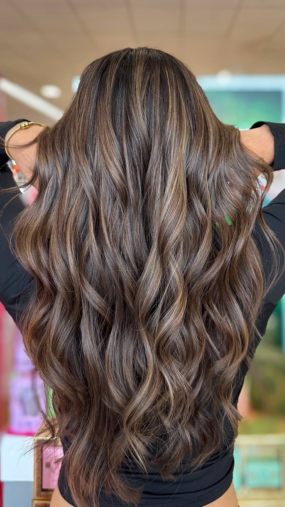 Softly Layered Warm Brunette Waves