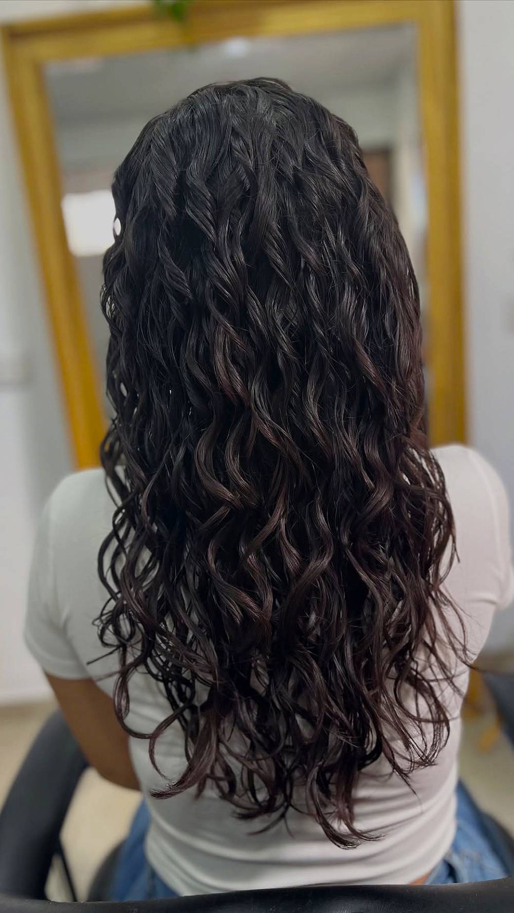 Textured Long Loose Waves with Defined Curls