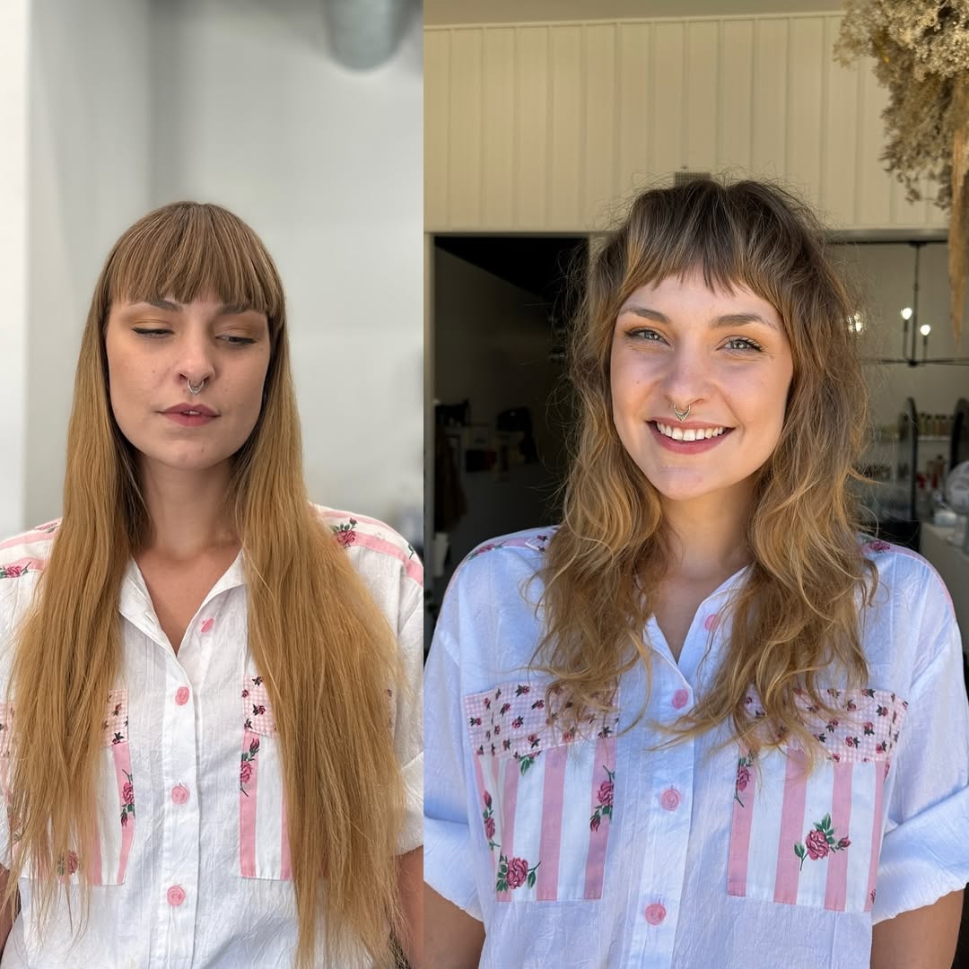 Transformation from Sleek Straight to Breezy Beach Waves