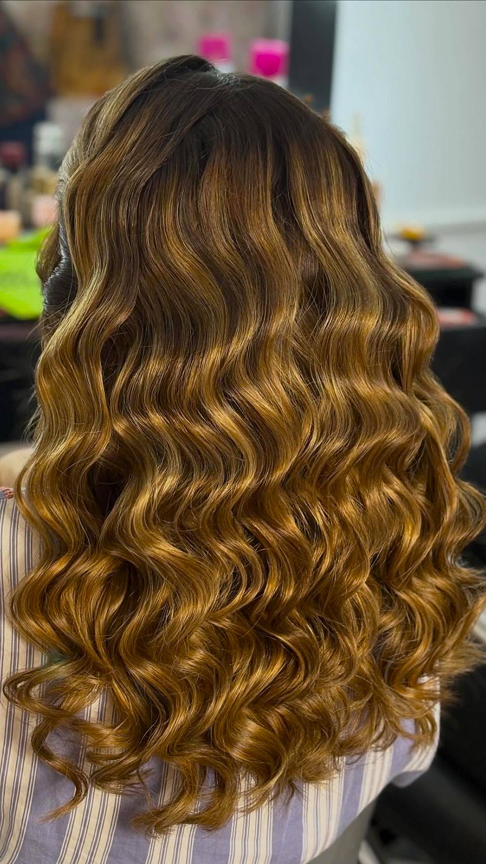 Warm Caramel Waves with Soft Layers