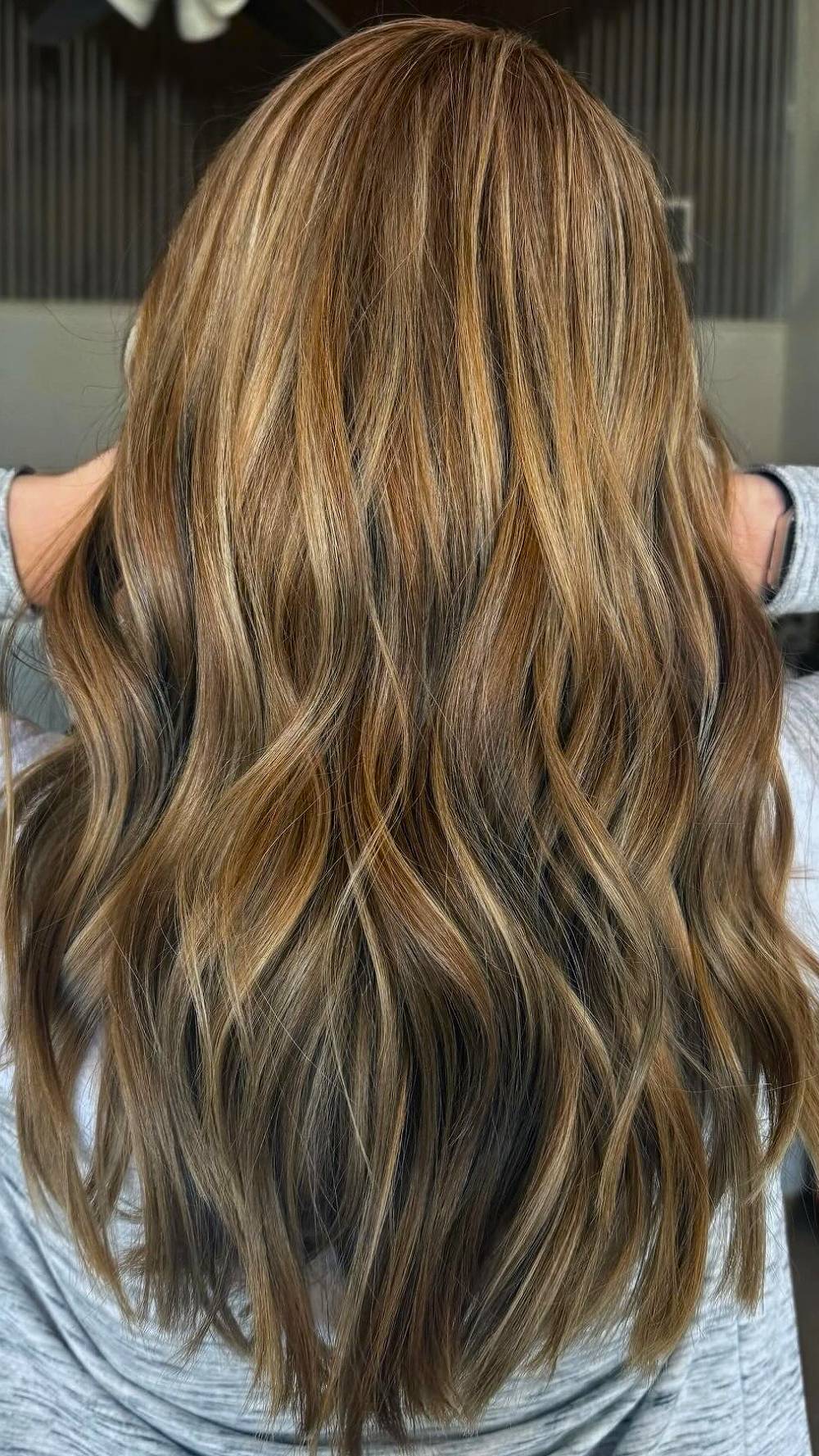 Warm Dimensional Brunette Beachy Waves