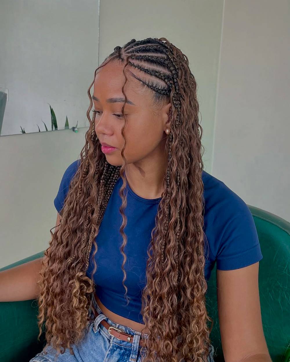 Beautifully Twisted Fulani Braids with Loose Ends